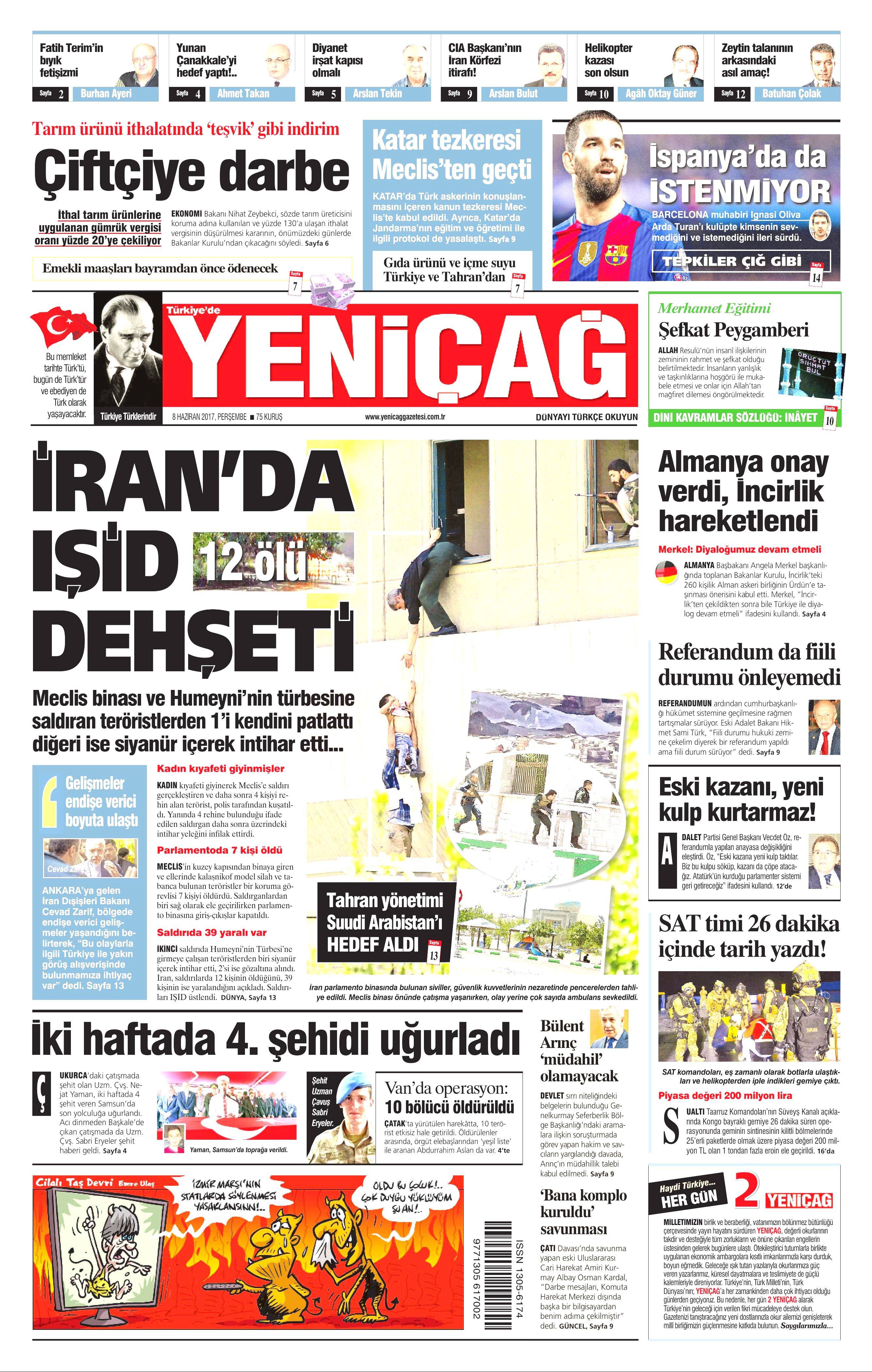 8 Haziran 2017 Perşembe gazete manşetleri - 23