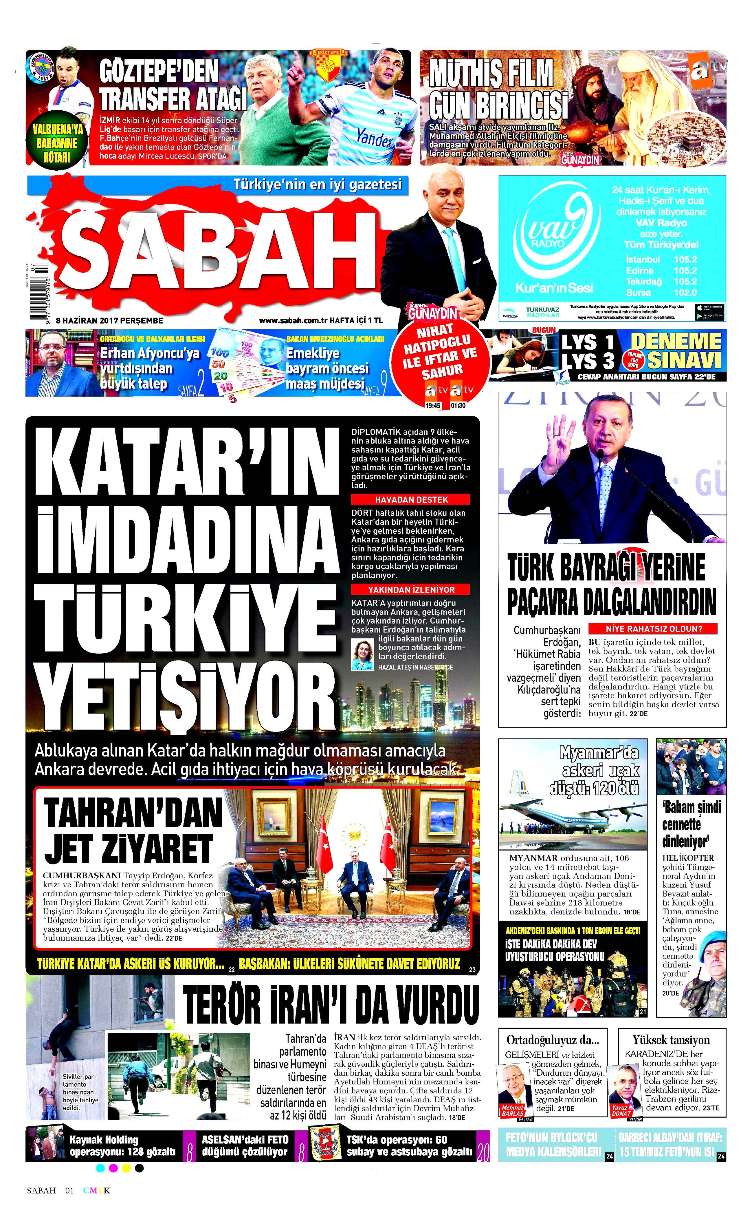 8 Haziran 2017 Perşembe gazete manşetleri - 21