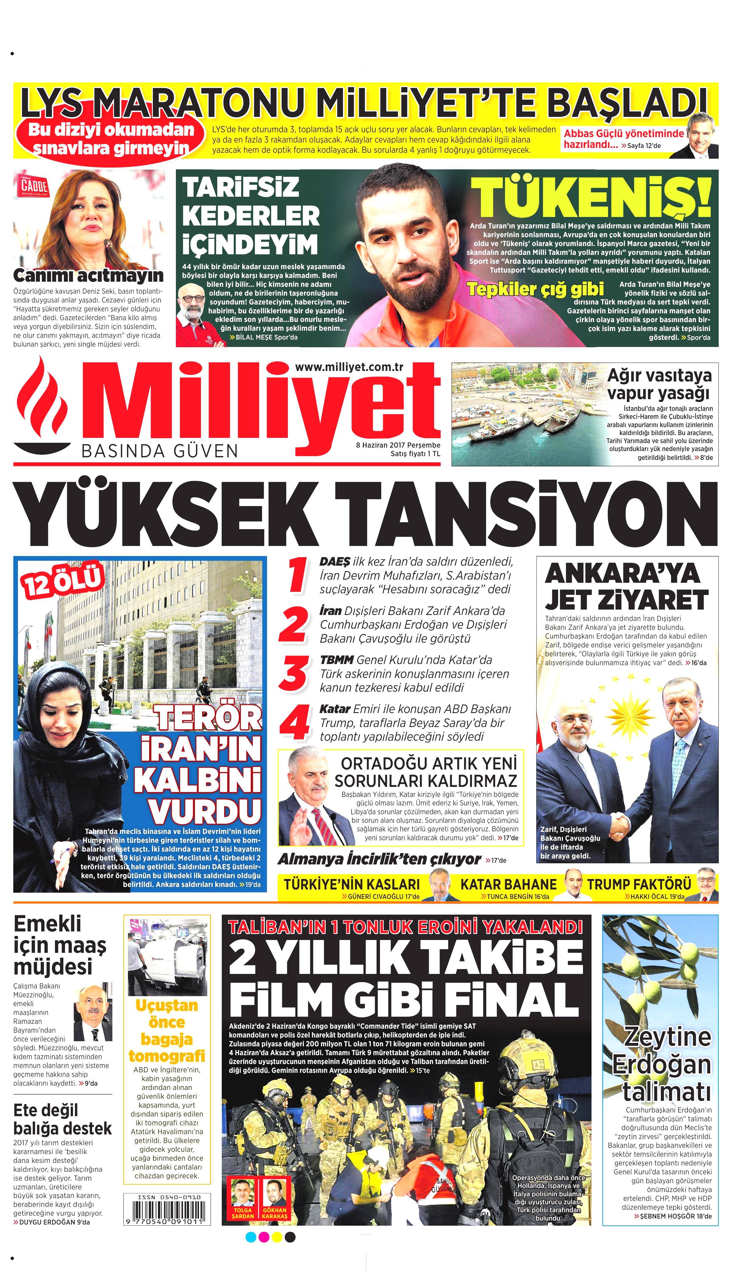 8 Haziran 2017 Perşembe gazete manşetleri - 15