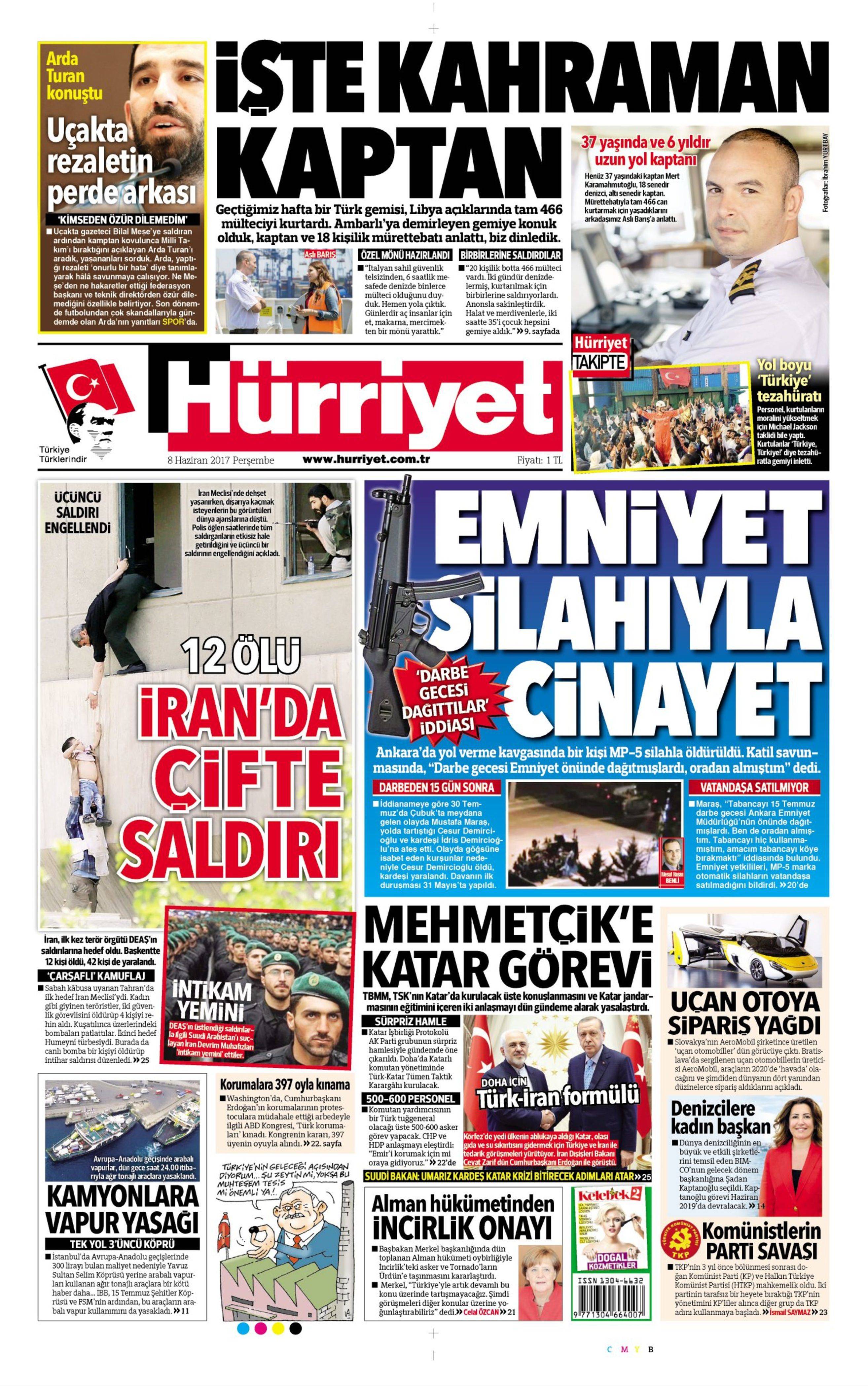 8 Haziran 2017 Perşembe gazete manşetleri - 10