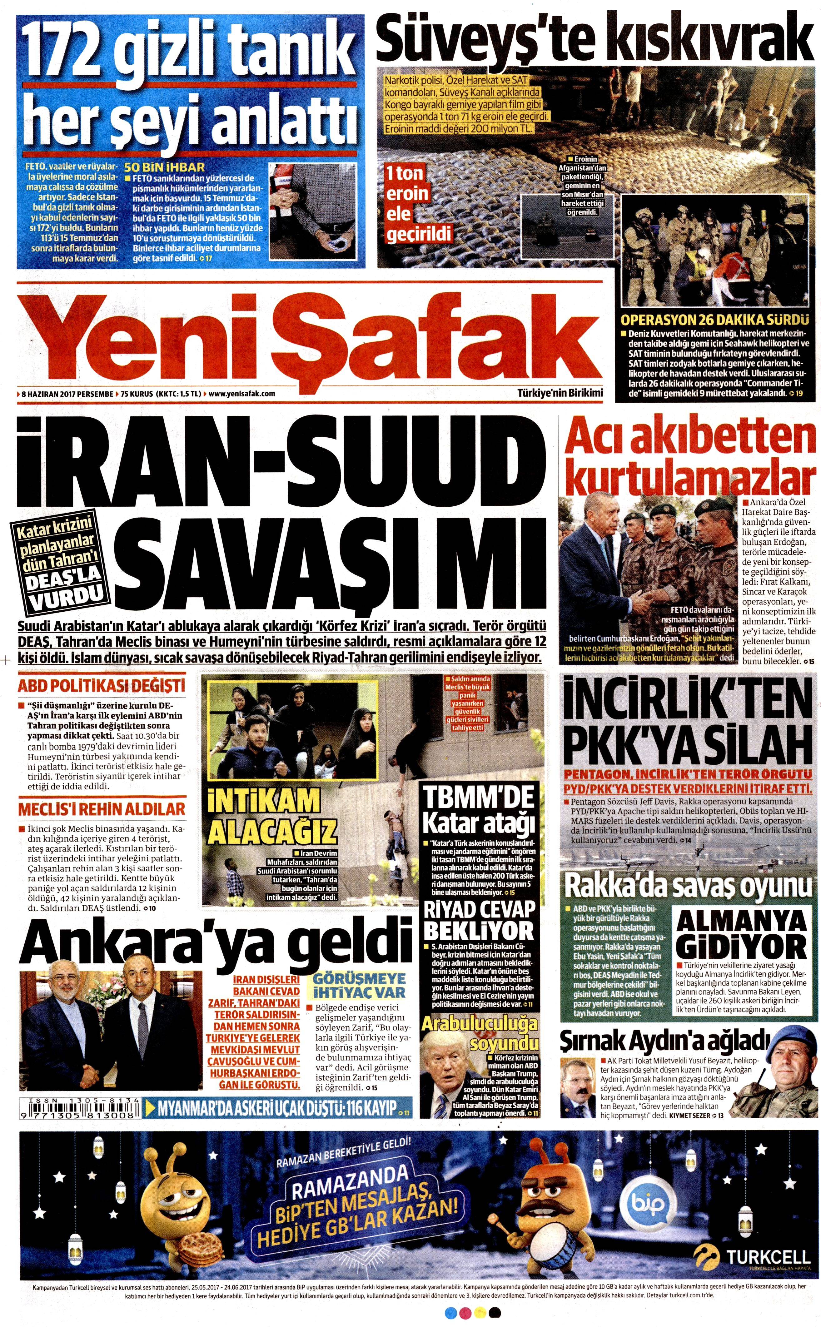 8 Haziran 2017 Perşembe gazete manşetleri - 26