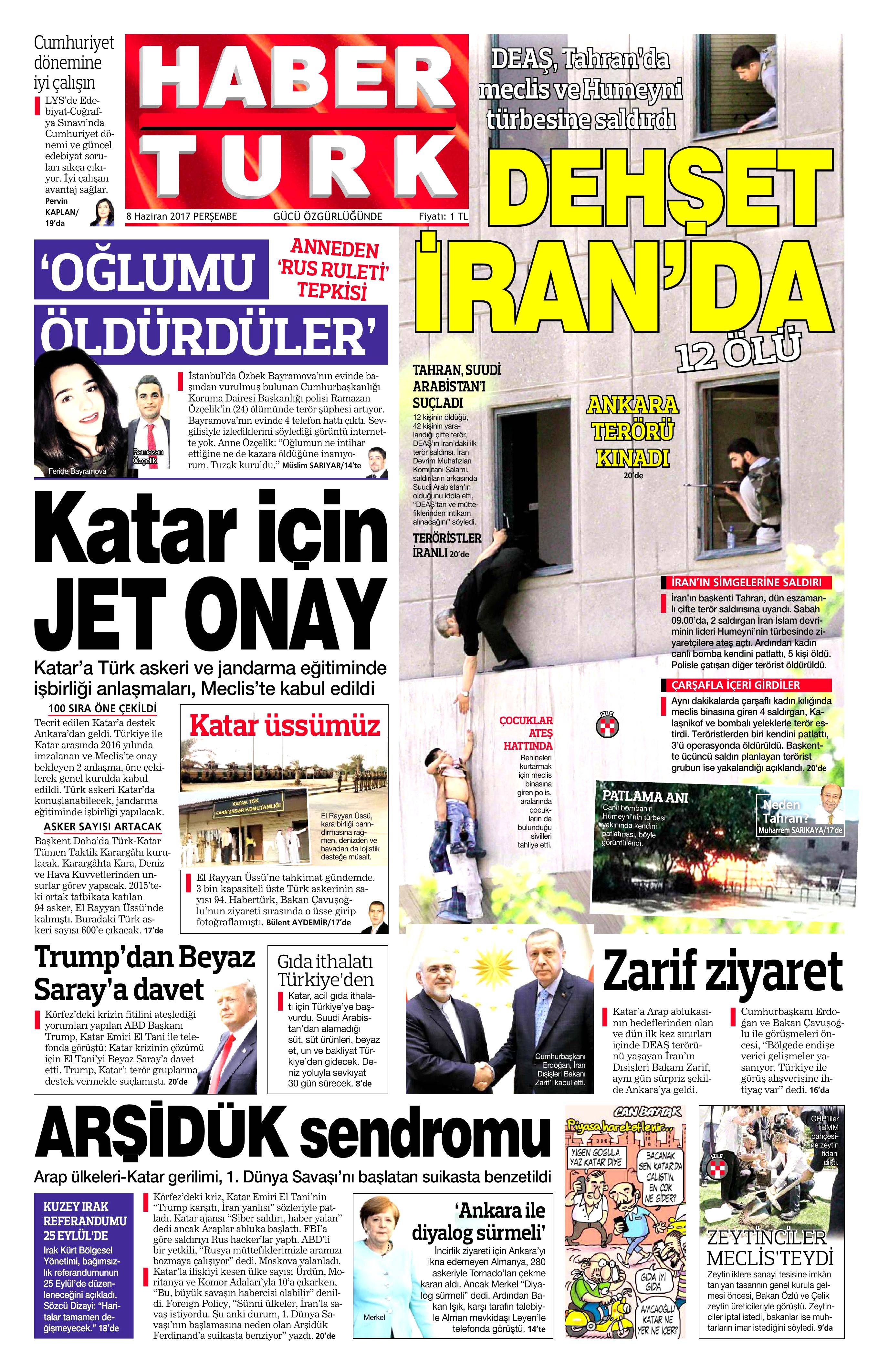 8 Haziran 2017 Perşembe gazete manşetleri - 9