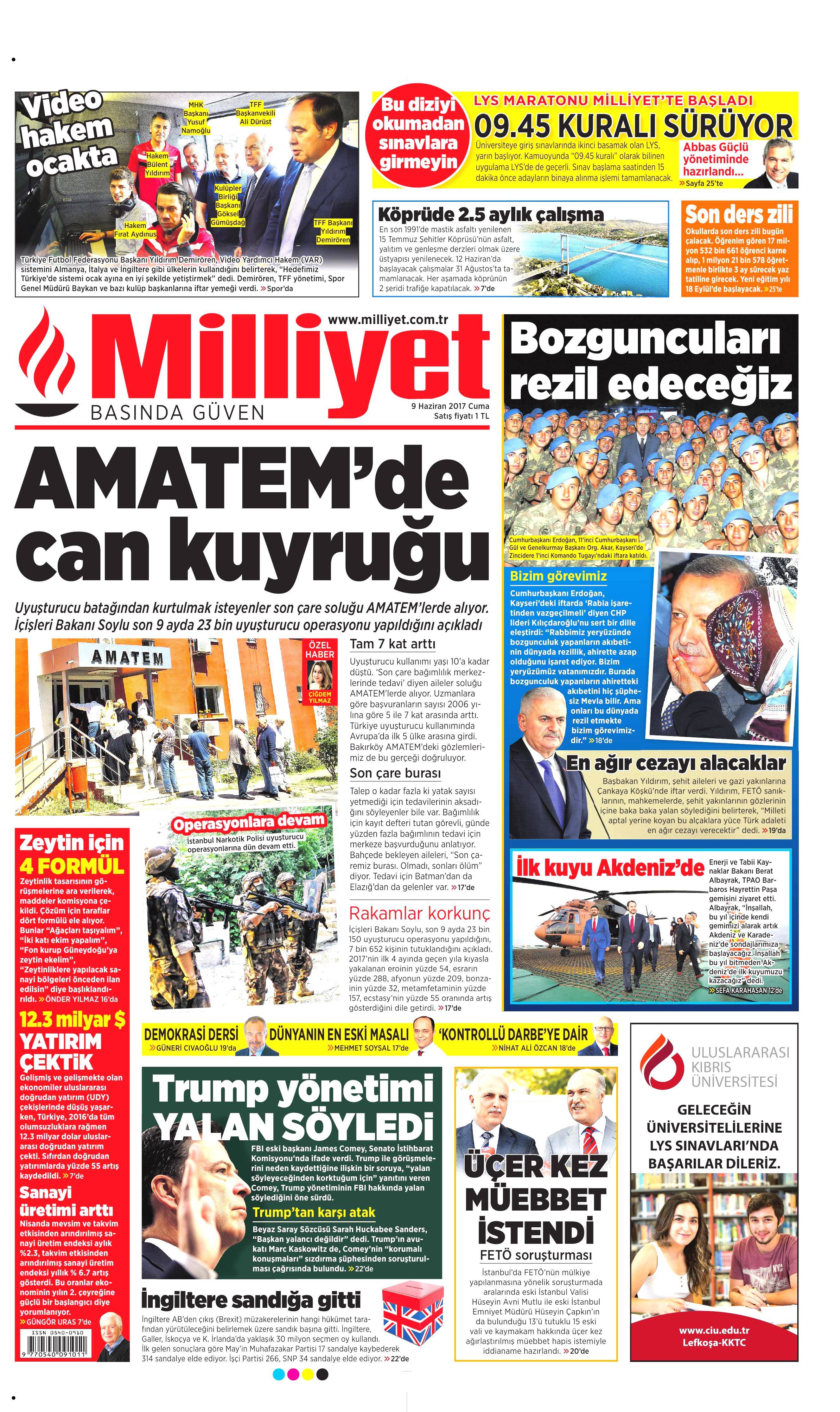 9 Haziran 2017 Cuma gazete manşetleri - 15