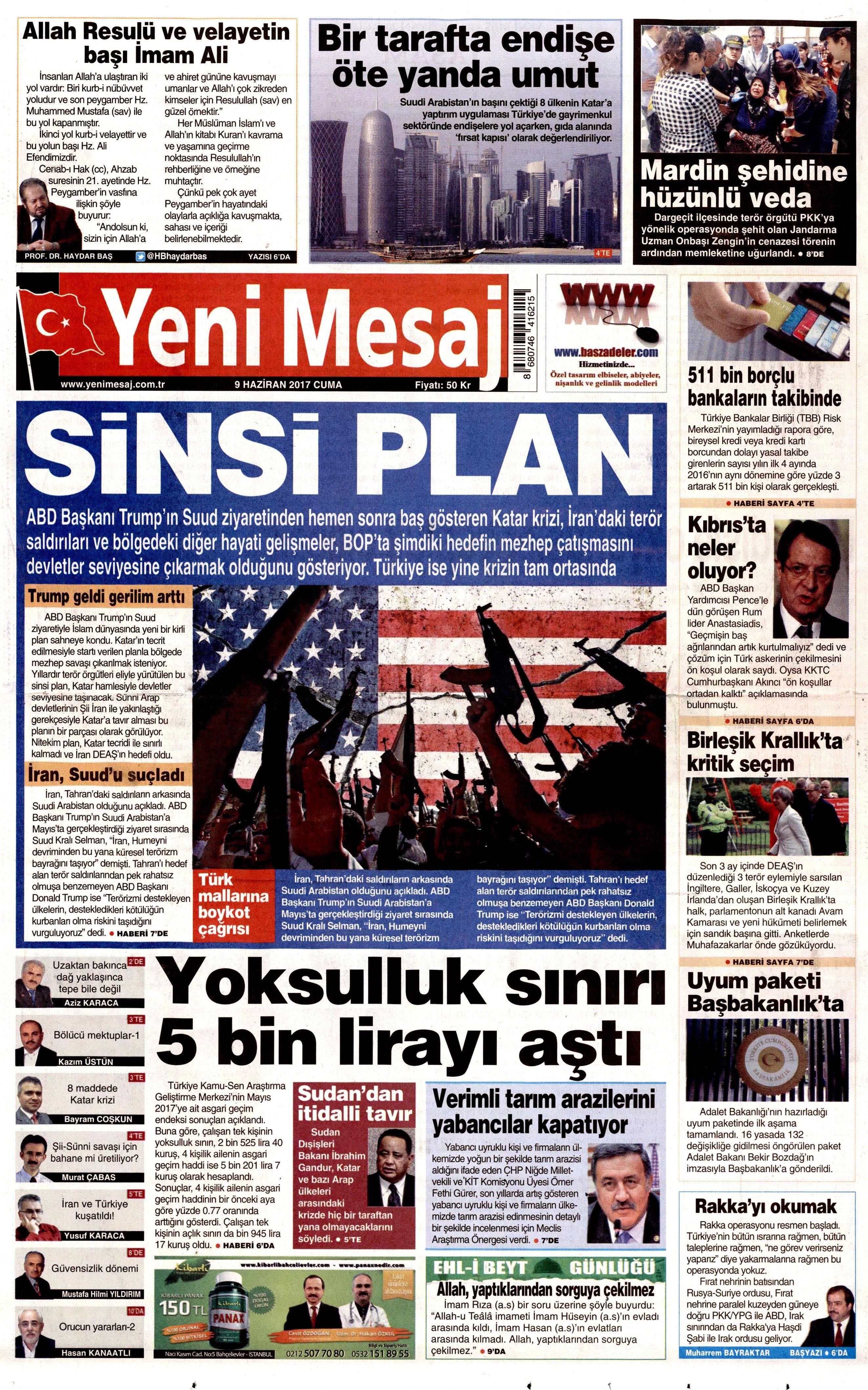 9 Haziran 2017 Cuma gazete manşetleri - 27