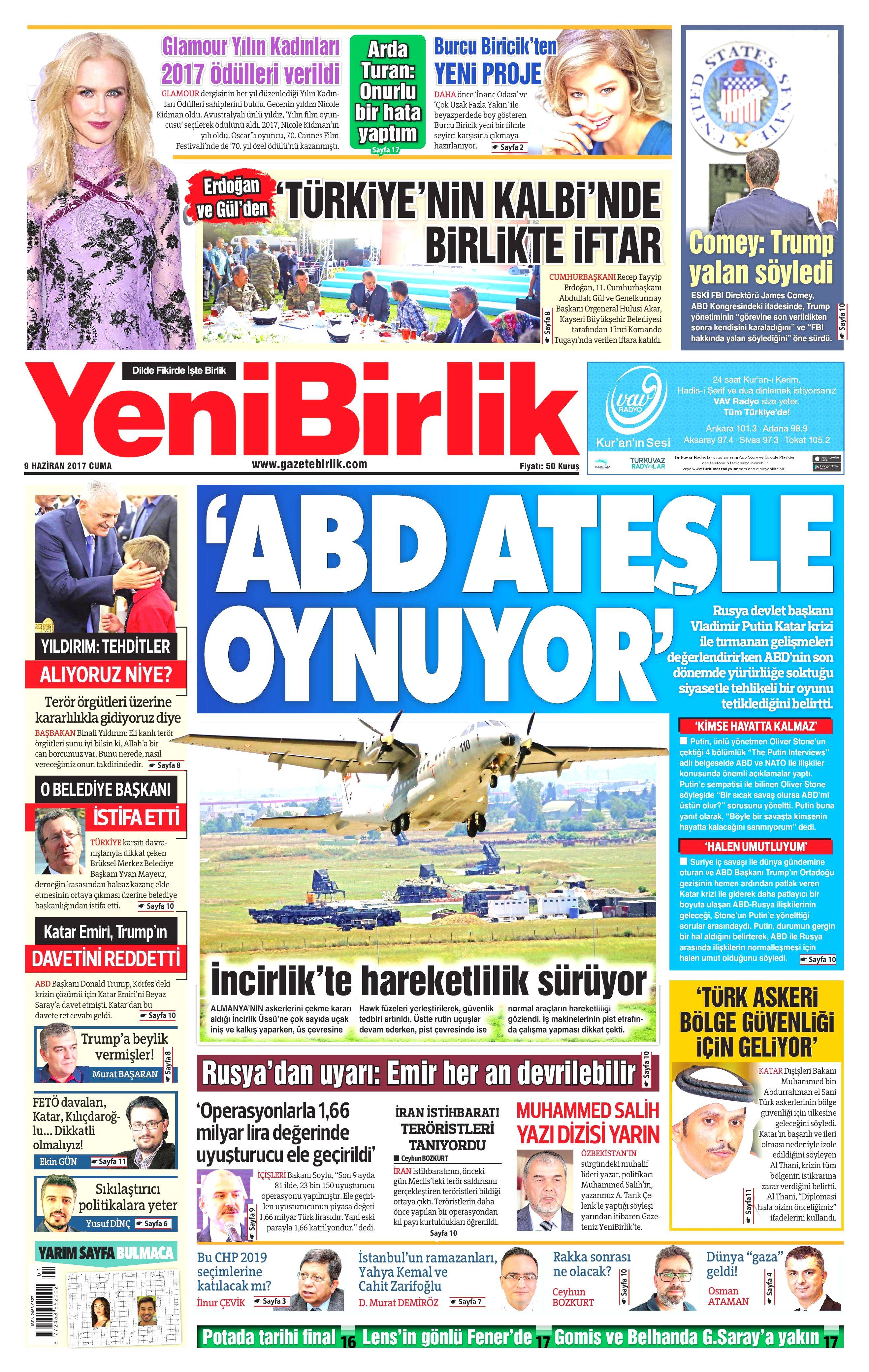 9 Haziran 2017 Cuma gazete manşetleri - 25