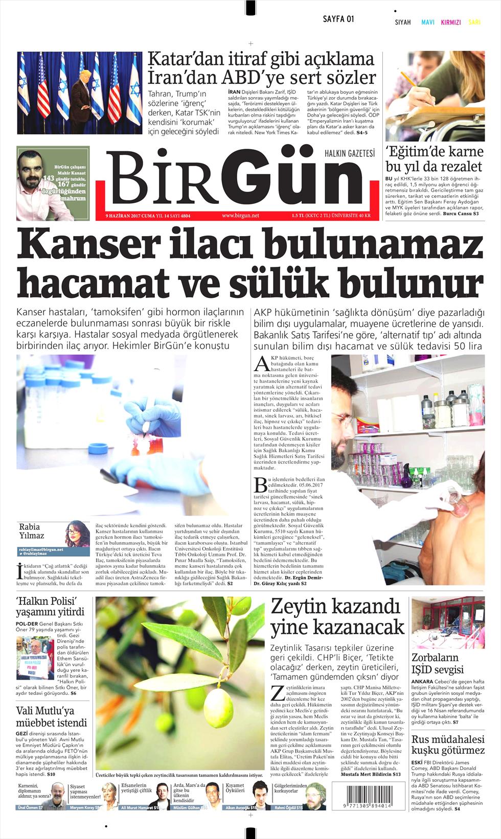 9 Haziran 2017 Cuma gazete manşetleri - 4