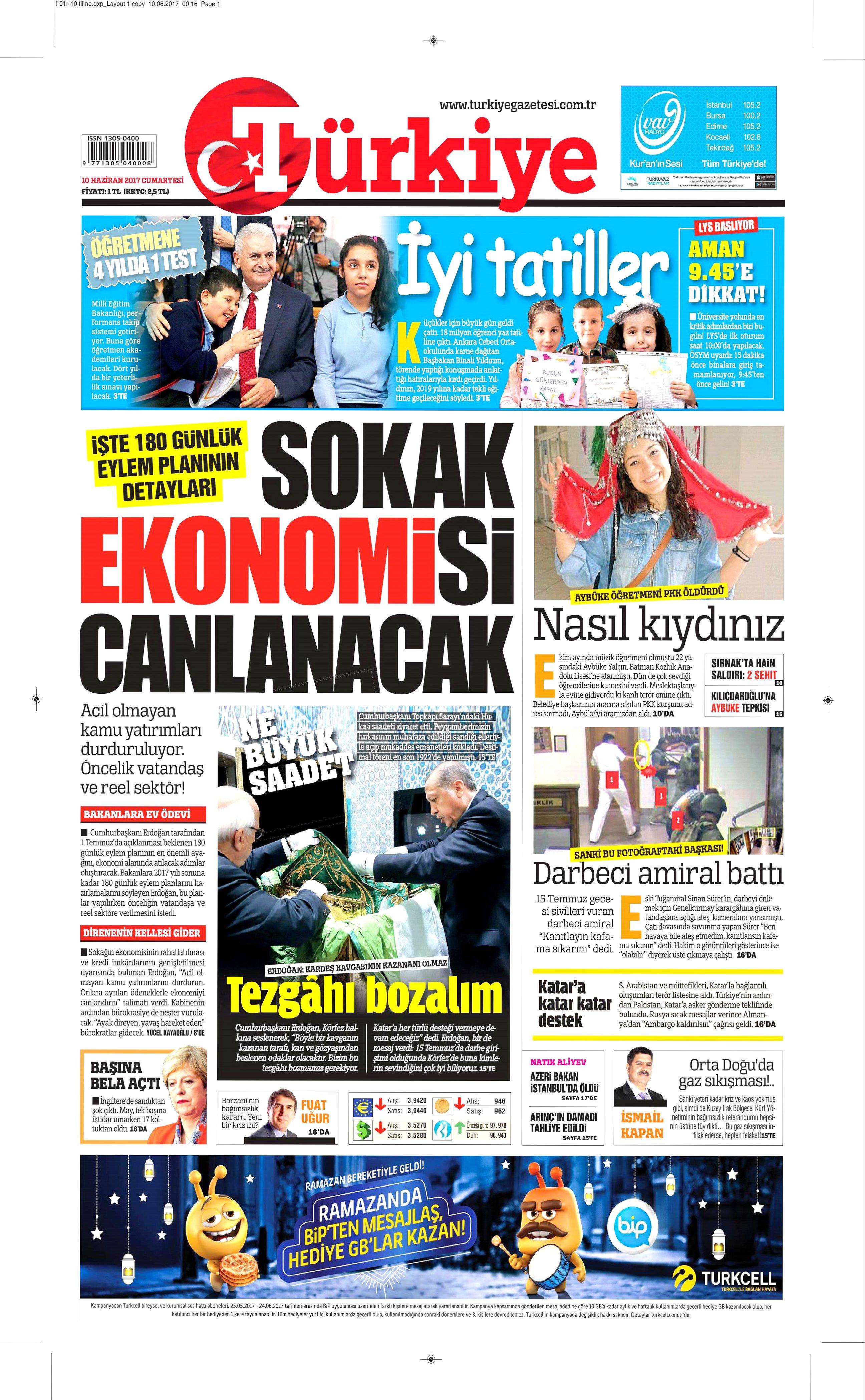 10 Haziran 2017 Cumartesi gazete manşetleri - 22