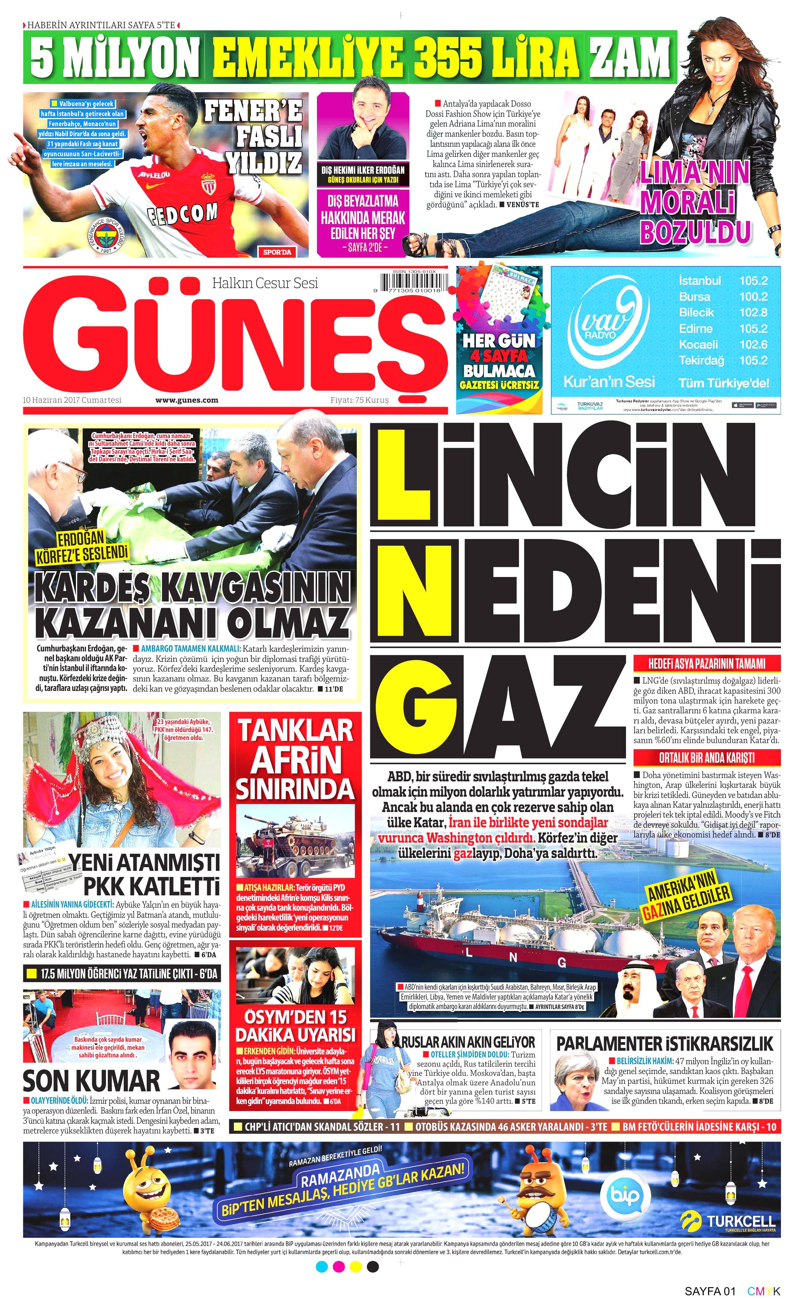 10 Haziran 2017 Cumartesi gazete manşetleri - 8