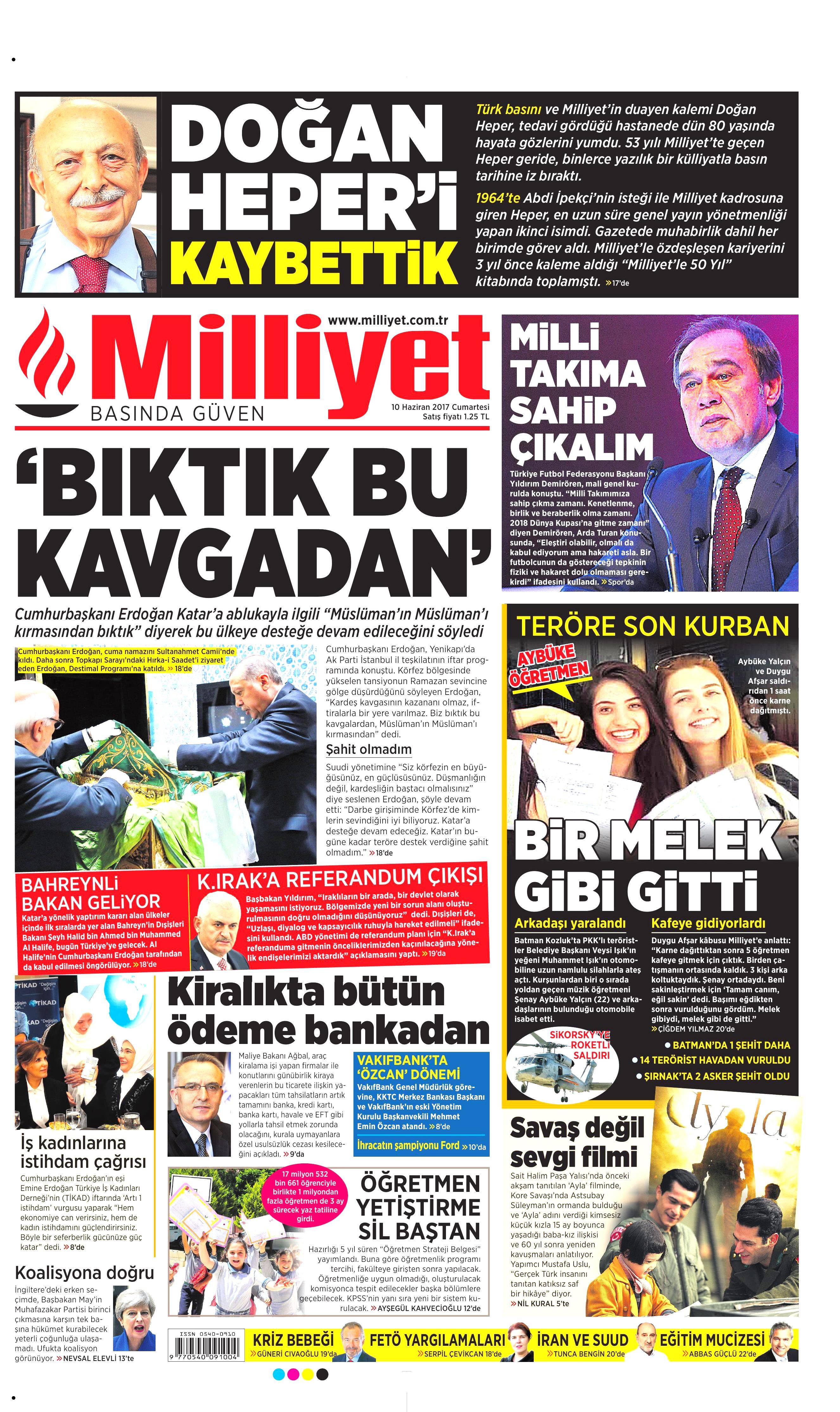 10 Haziran 2017 Cumartesi gazete manşetleri - 15