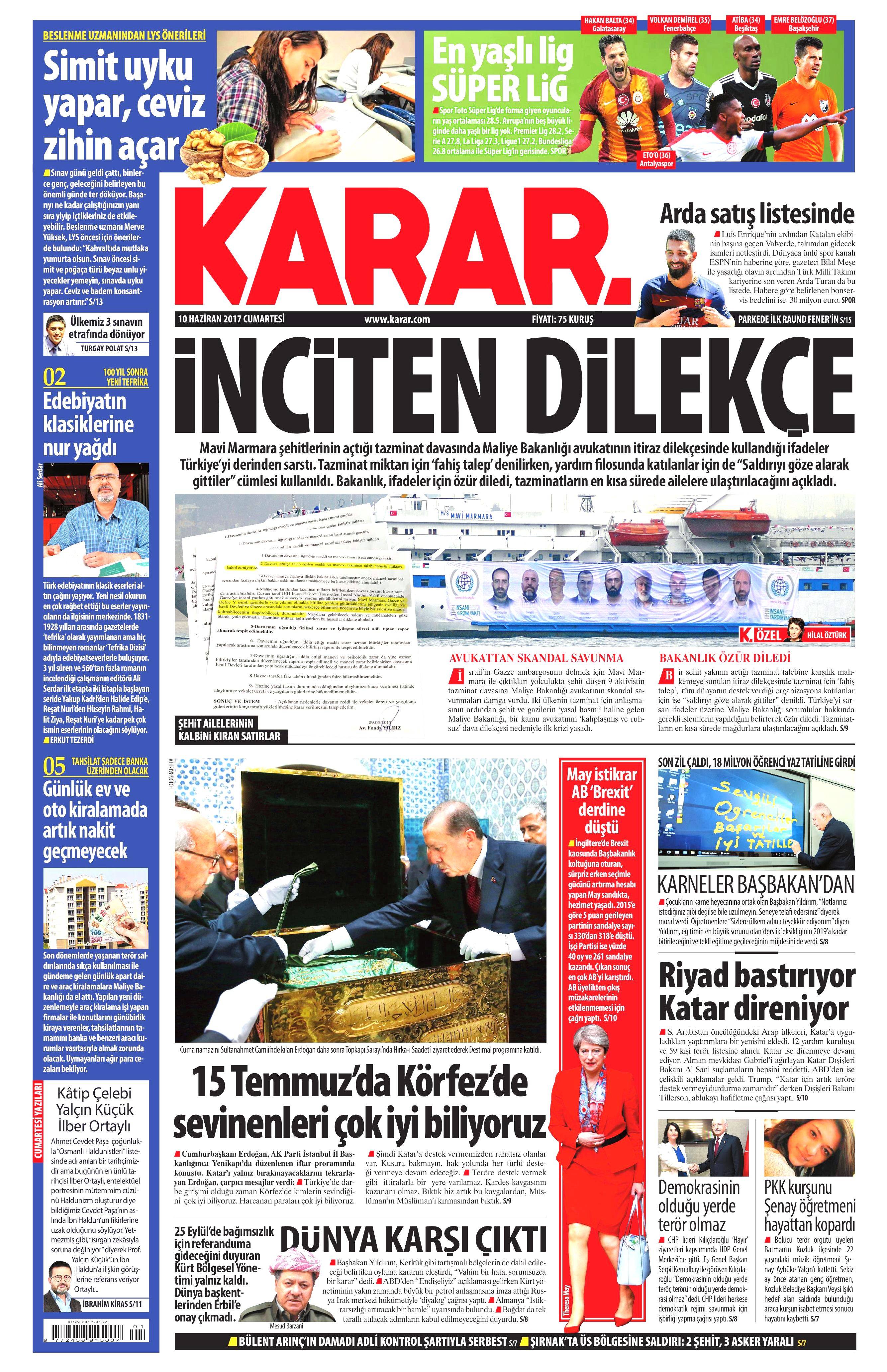 10 Haziran 2017 Cumartesi gazete manşetleri - 12