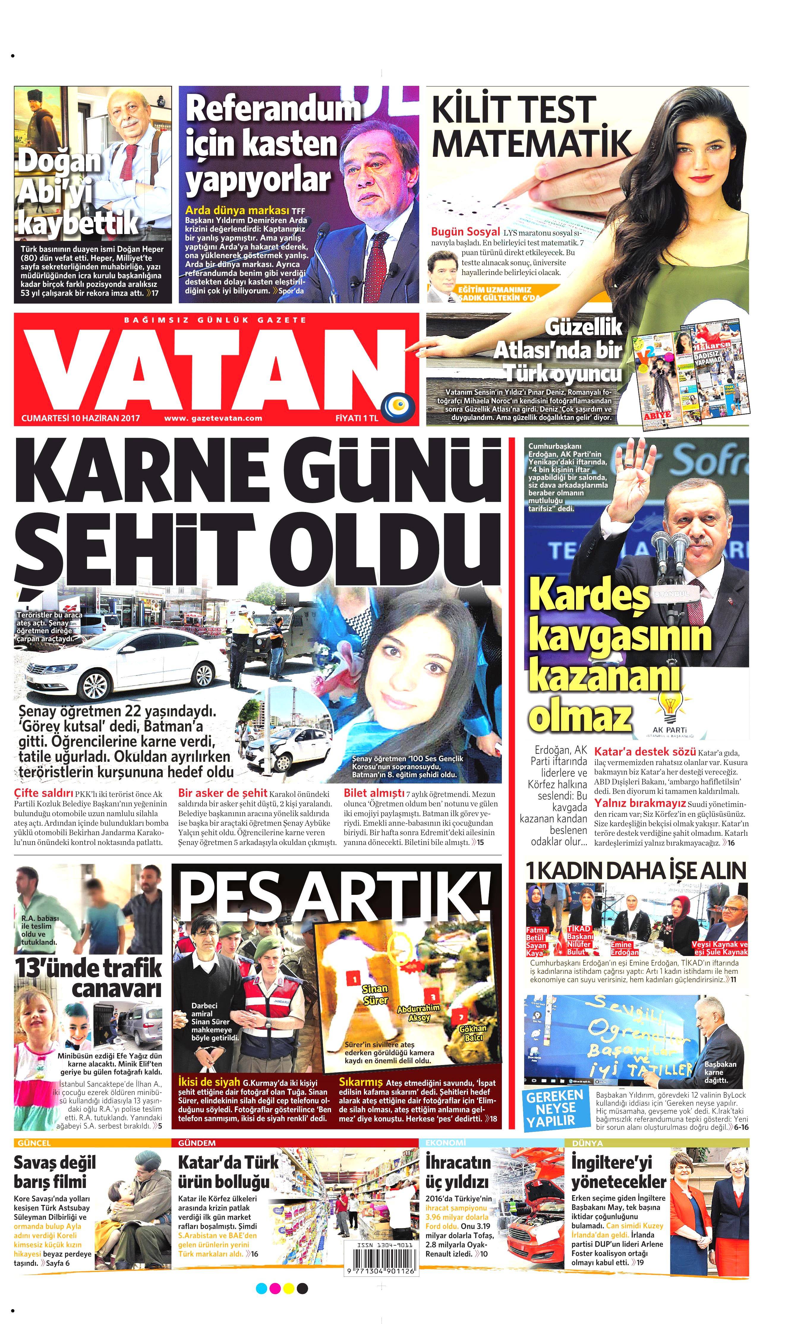 10 Haziran 2017 Cumartesi gazete manşetleri - 23