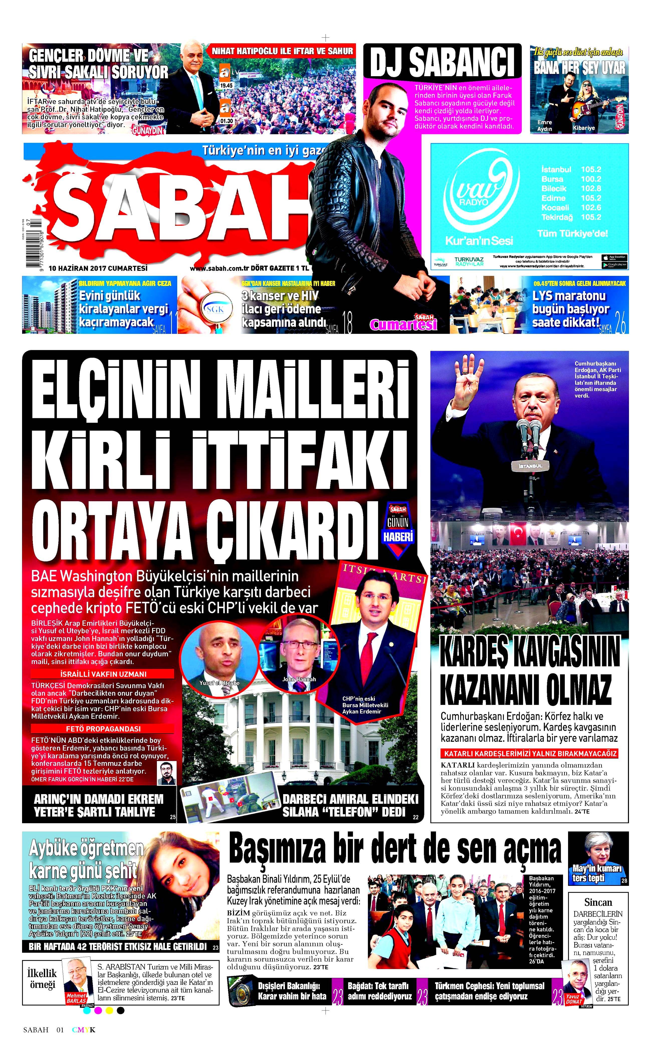 10 Haziran 2017 Cumartesi gazete manşetleri - 18