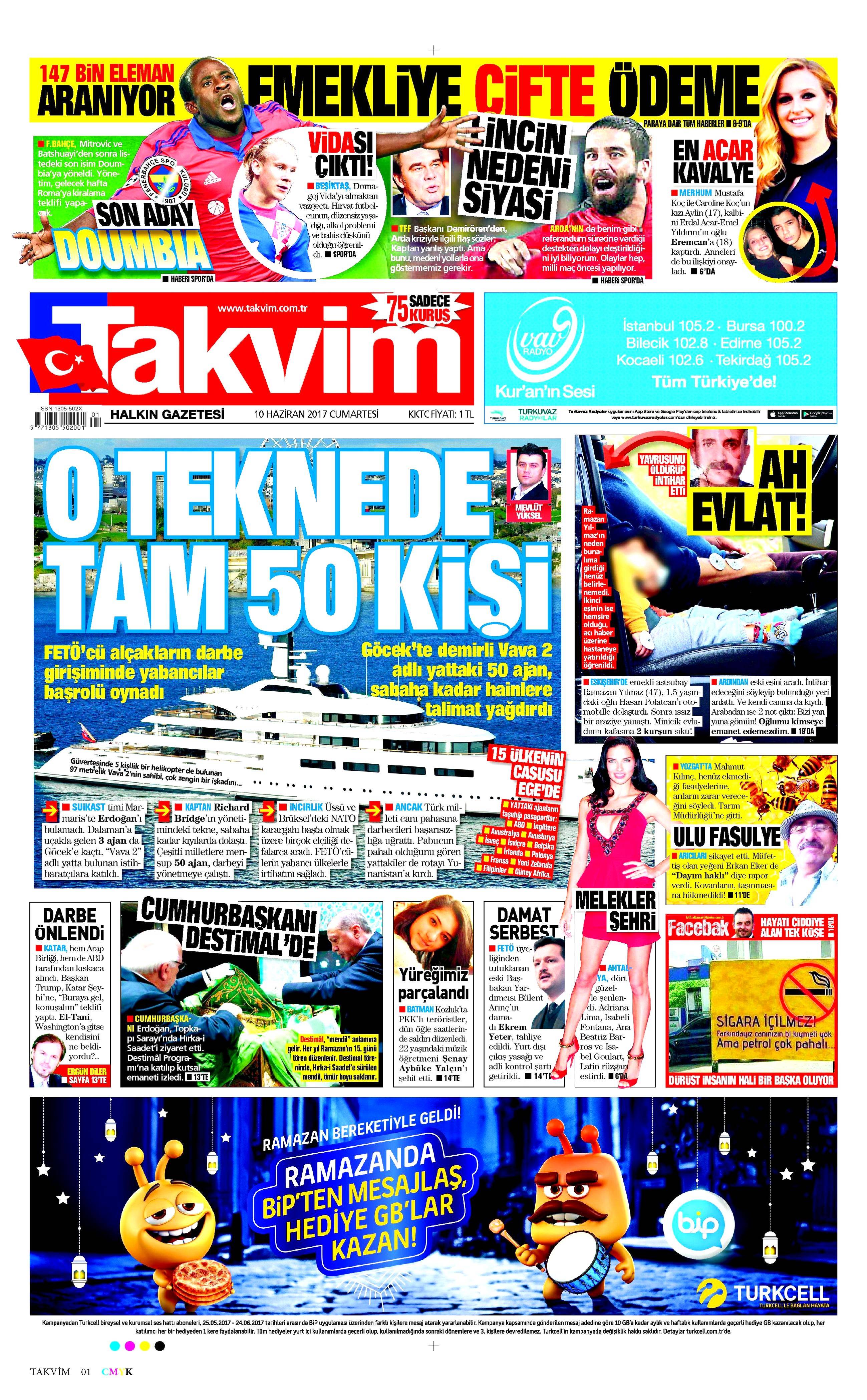 10 Haziran 2017 Cumartesi gazete manşetleri - 21