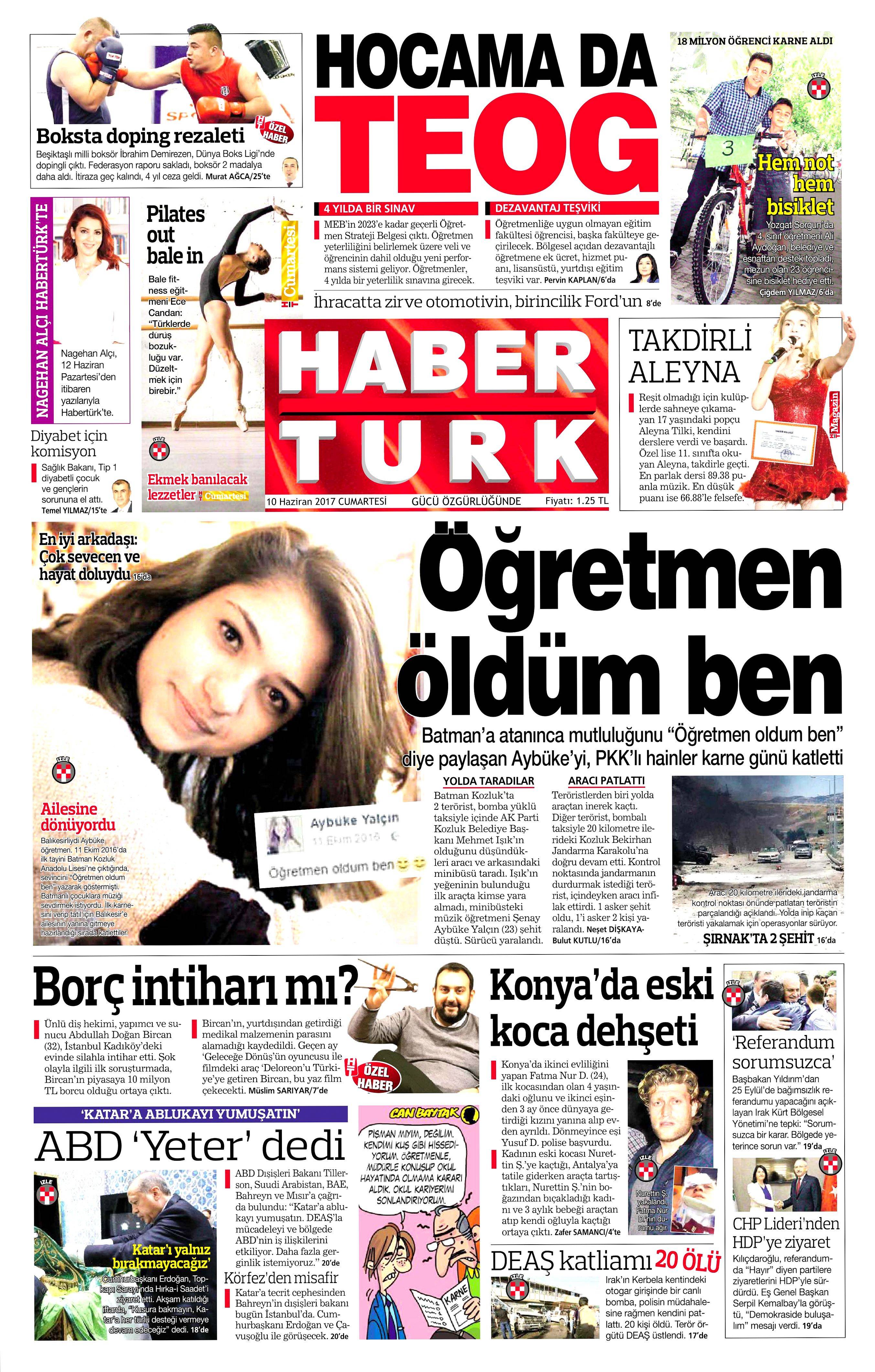 10 Haziran 2017 Cumartesi gazete manşetleri - 9