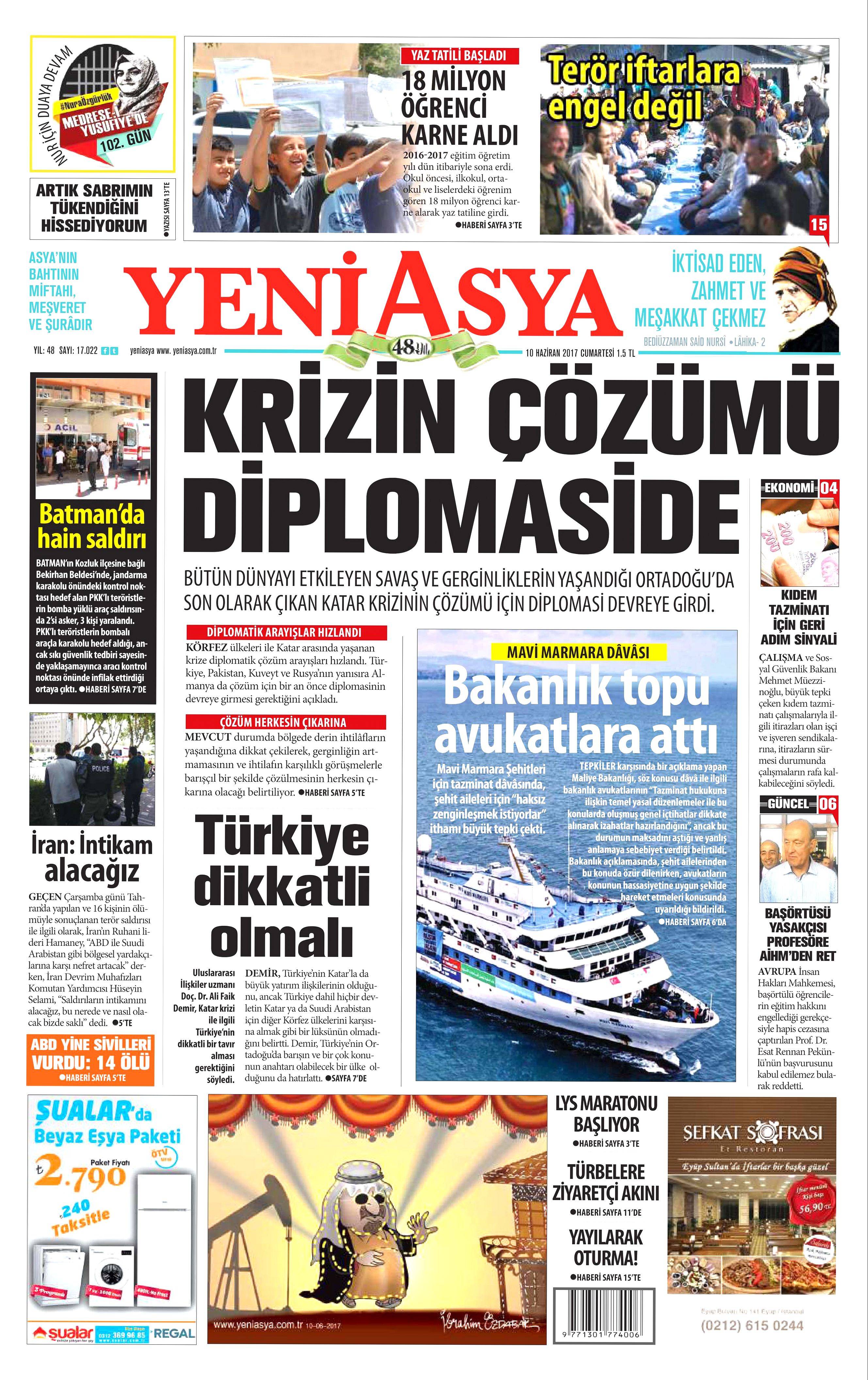10 Haziran 2017 Cumartesi gazete manşetleri - 24