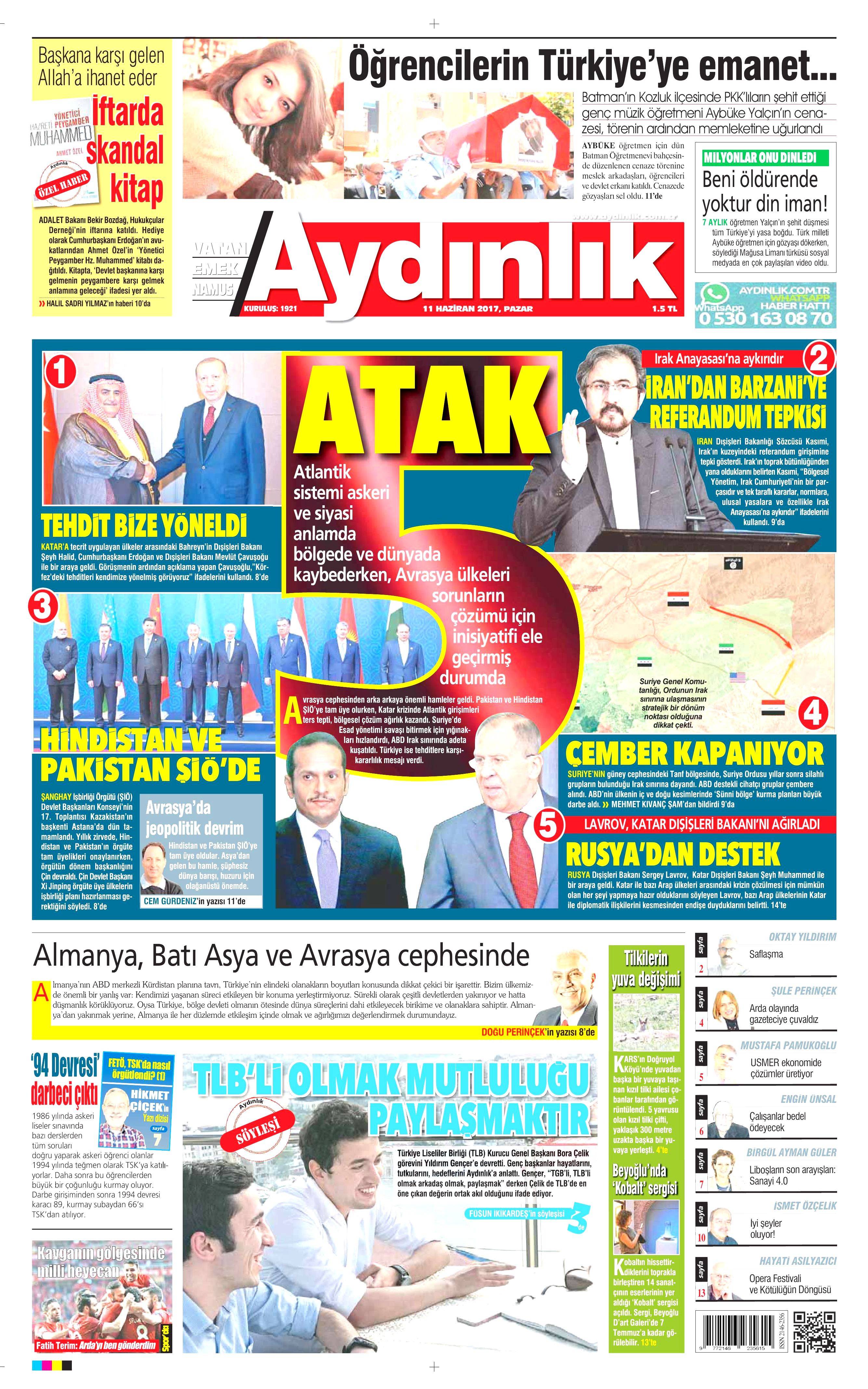 11 Haziran 2017 Pazar gazete manşetleri - 3