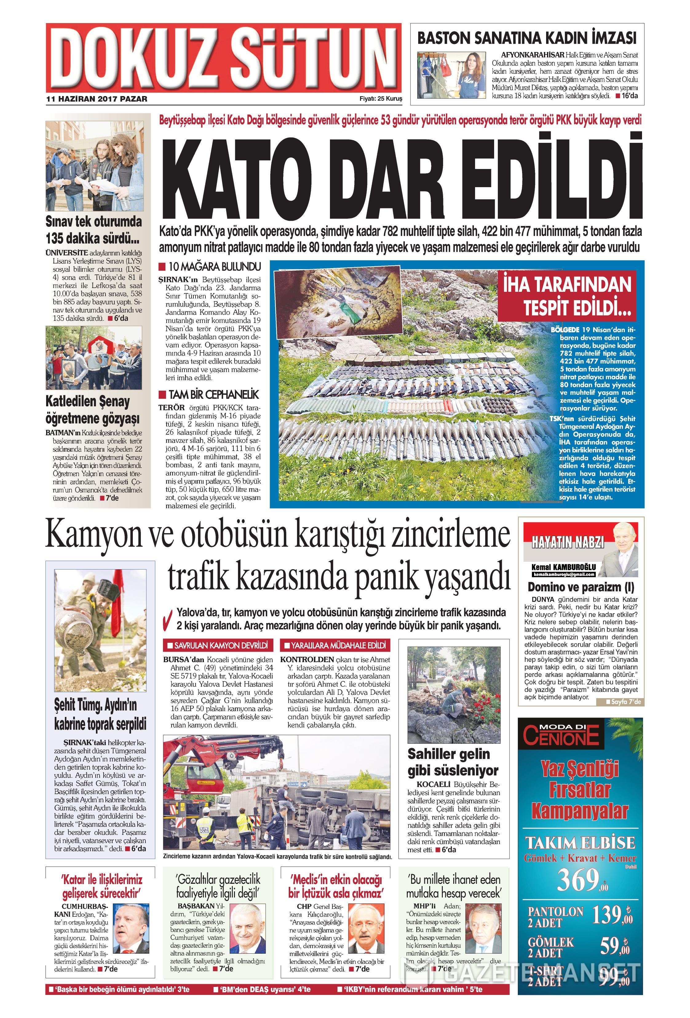 11 Haziran 2017 Pazar gazete manşetleri - 8