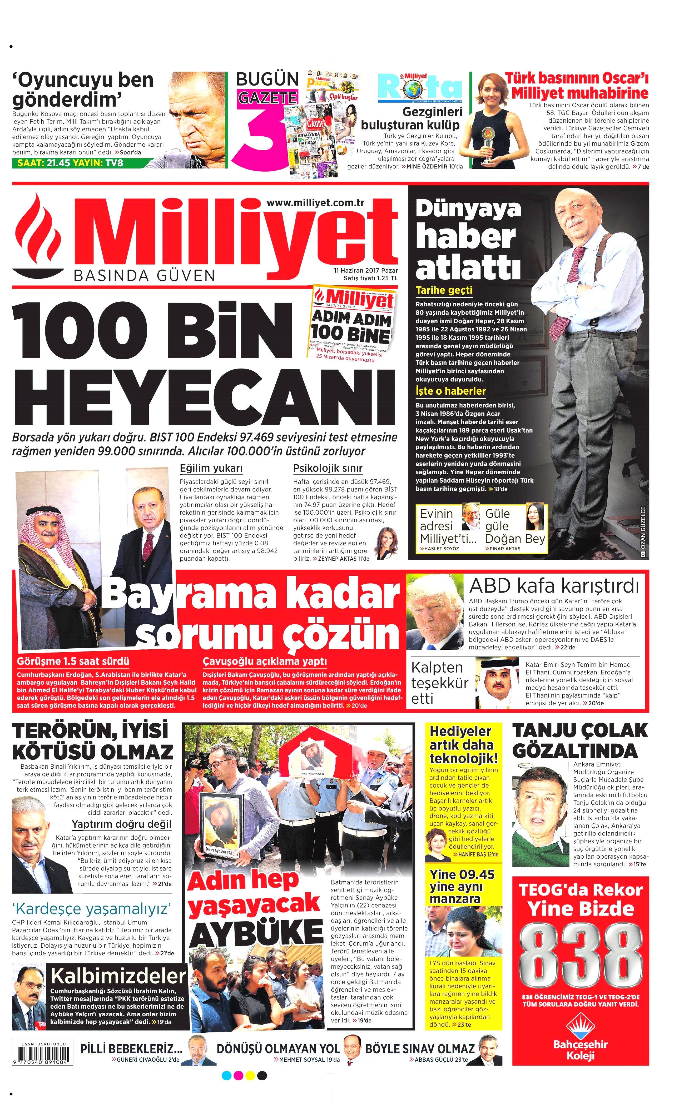 11 Haziran 2017 Pazar gazete manşetleri - 17