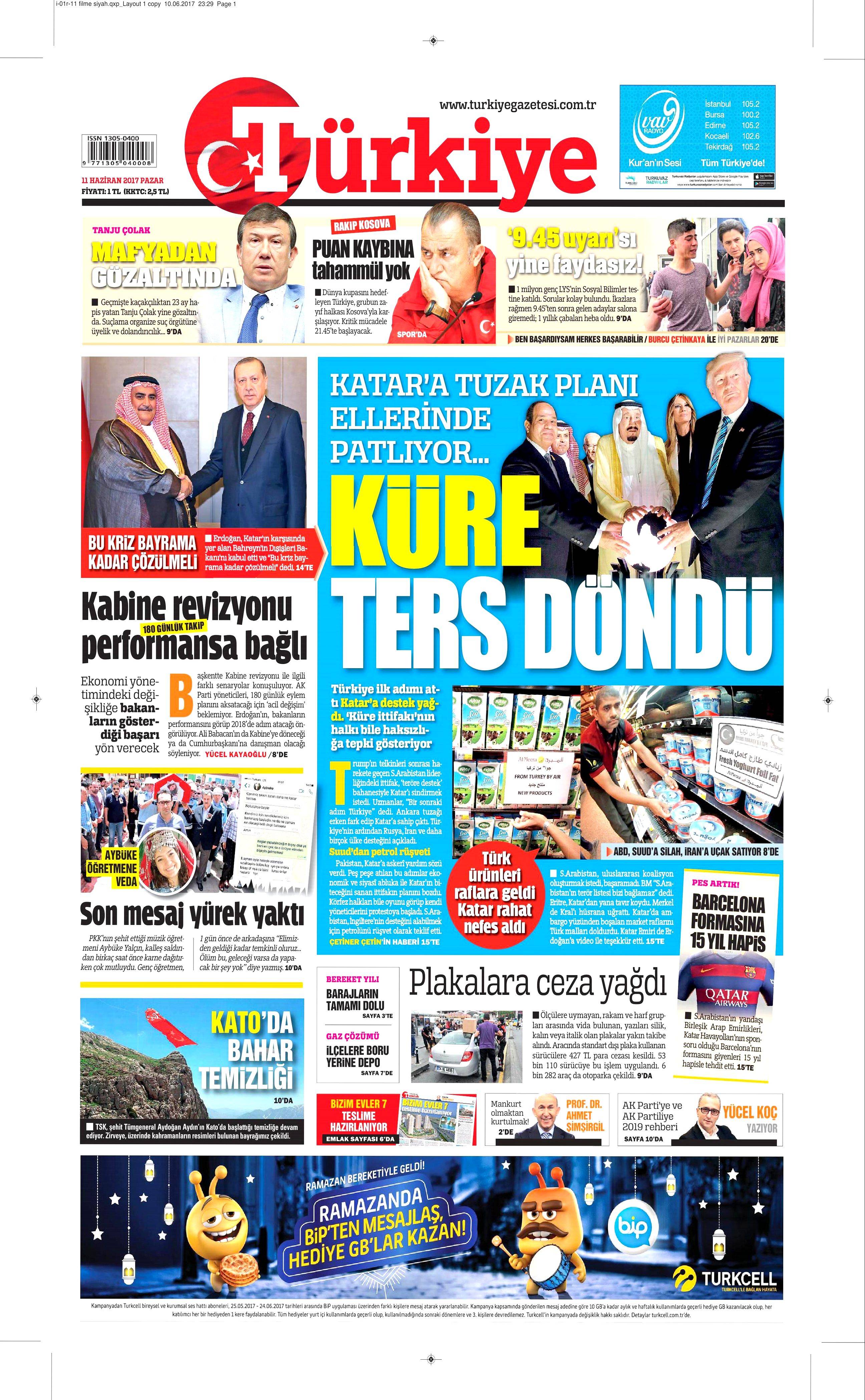 11 Haziran 2017 Pazar gazete manşetleri - 22