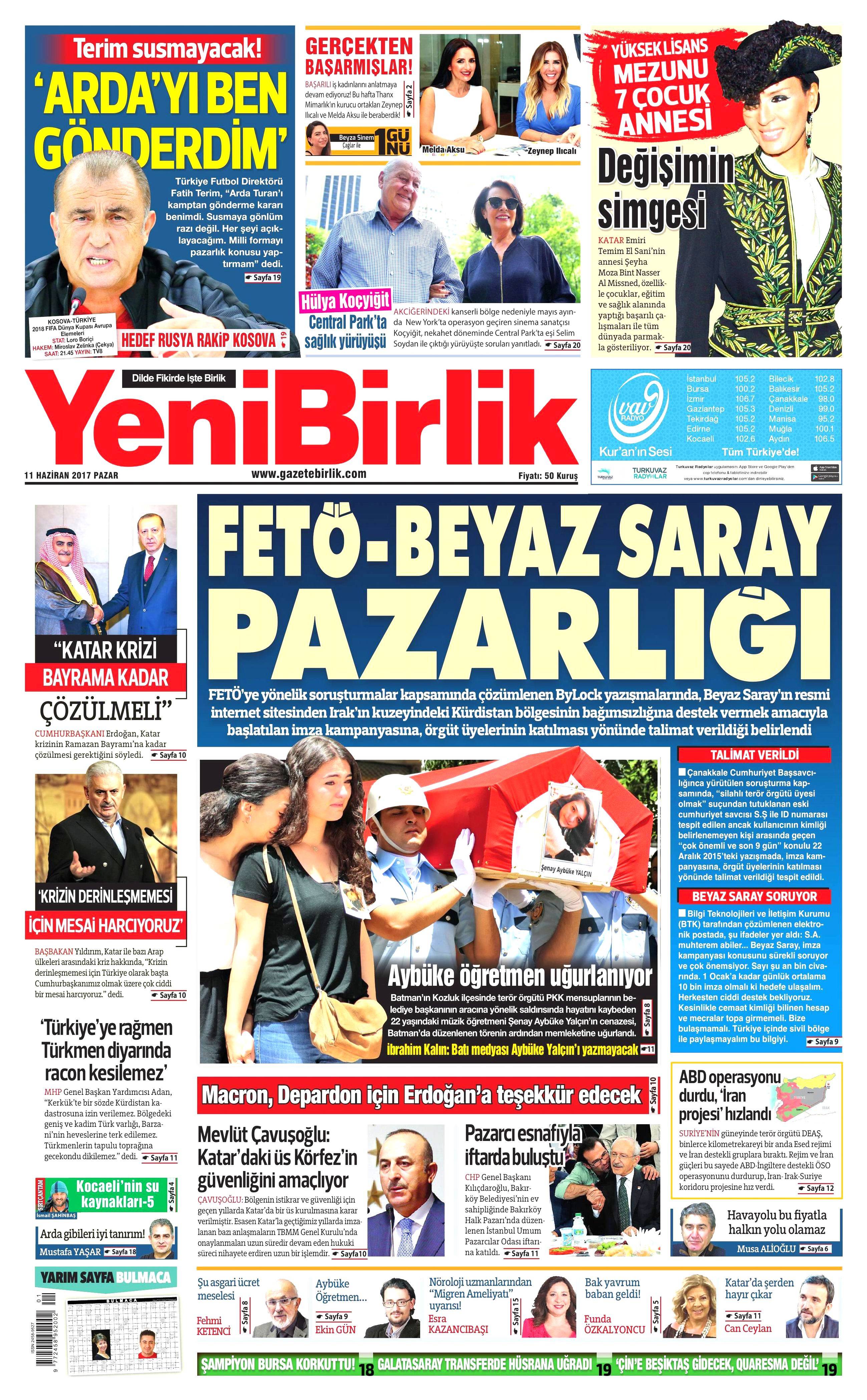 11 Haziran 2017 Pazar gazete manşetleri - 25