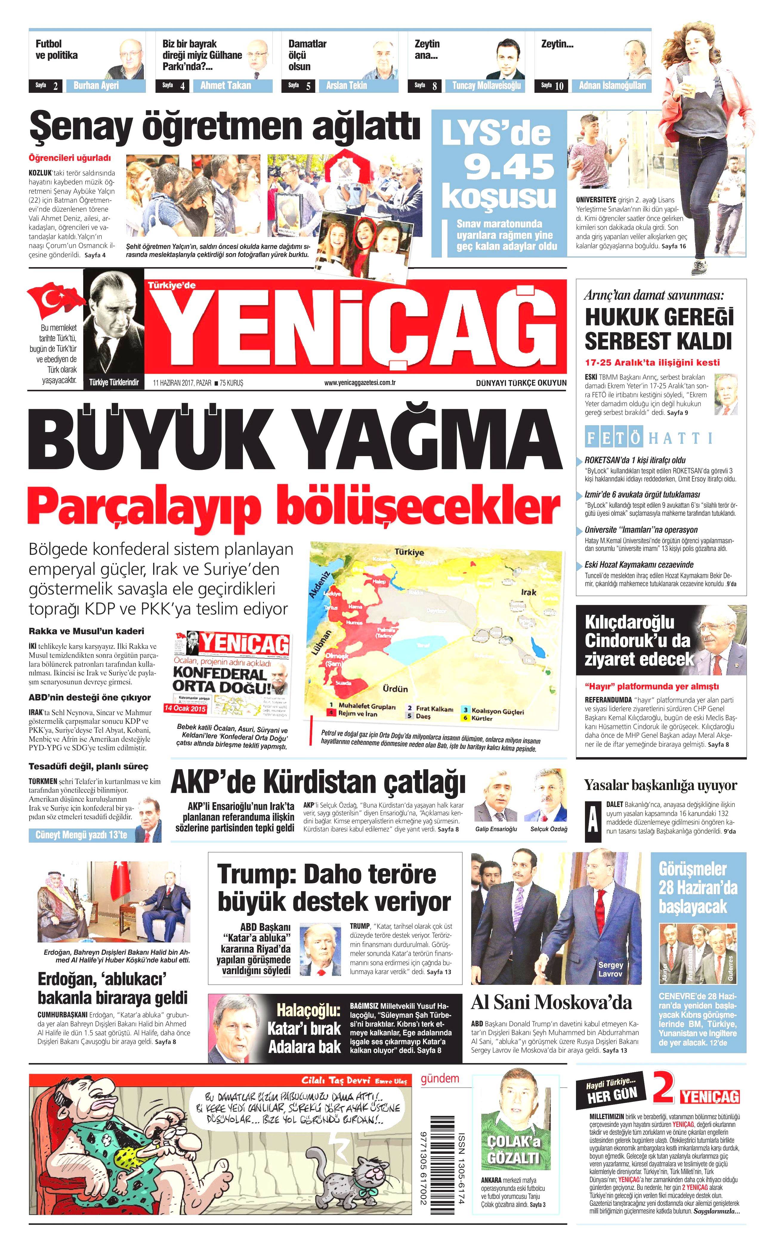 11 Haziran 2017 Pazar gazete manşetleri - 26