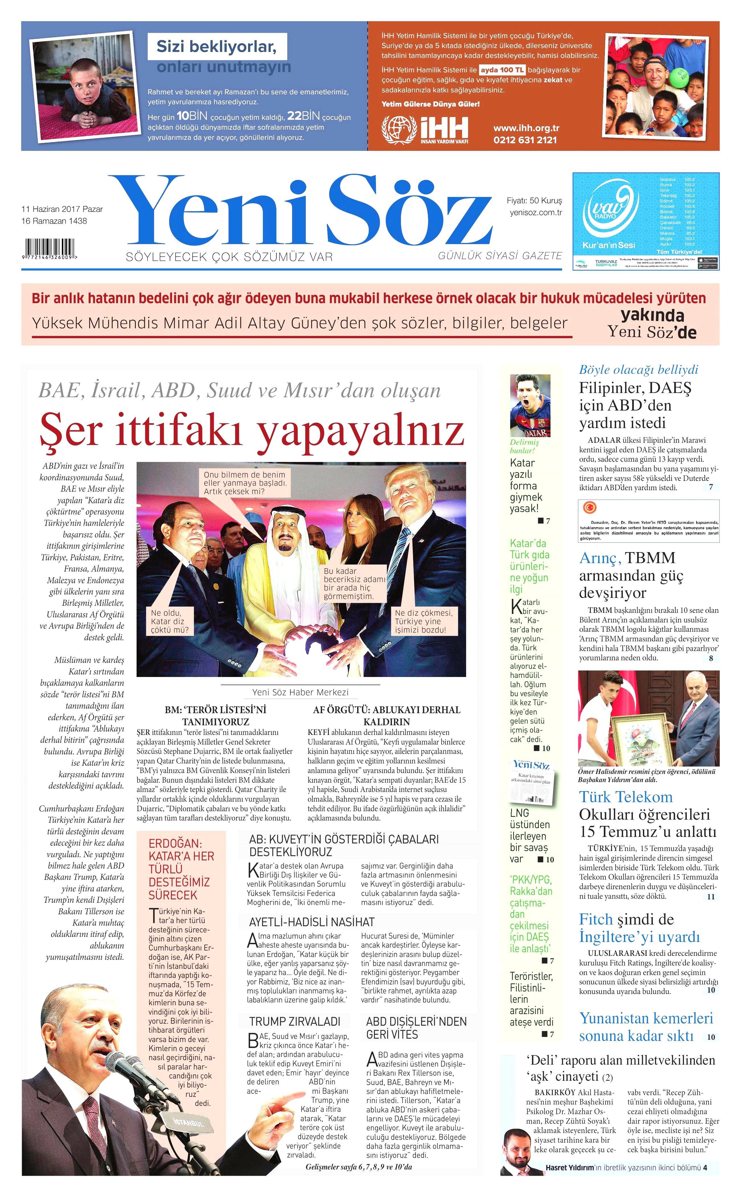 11 Haziran 2017 Pazar gazete manşetleri - 28