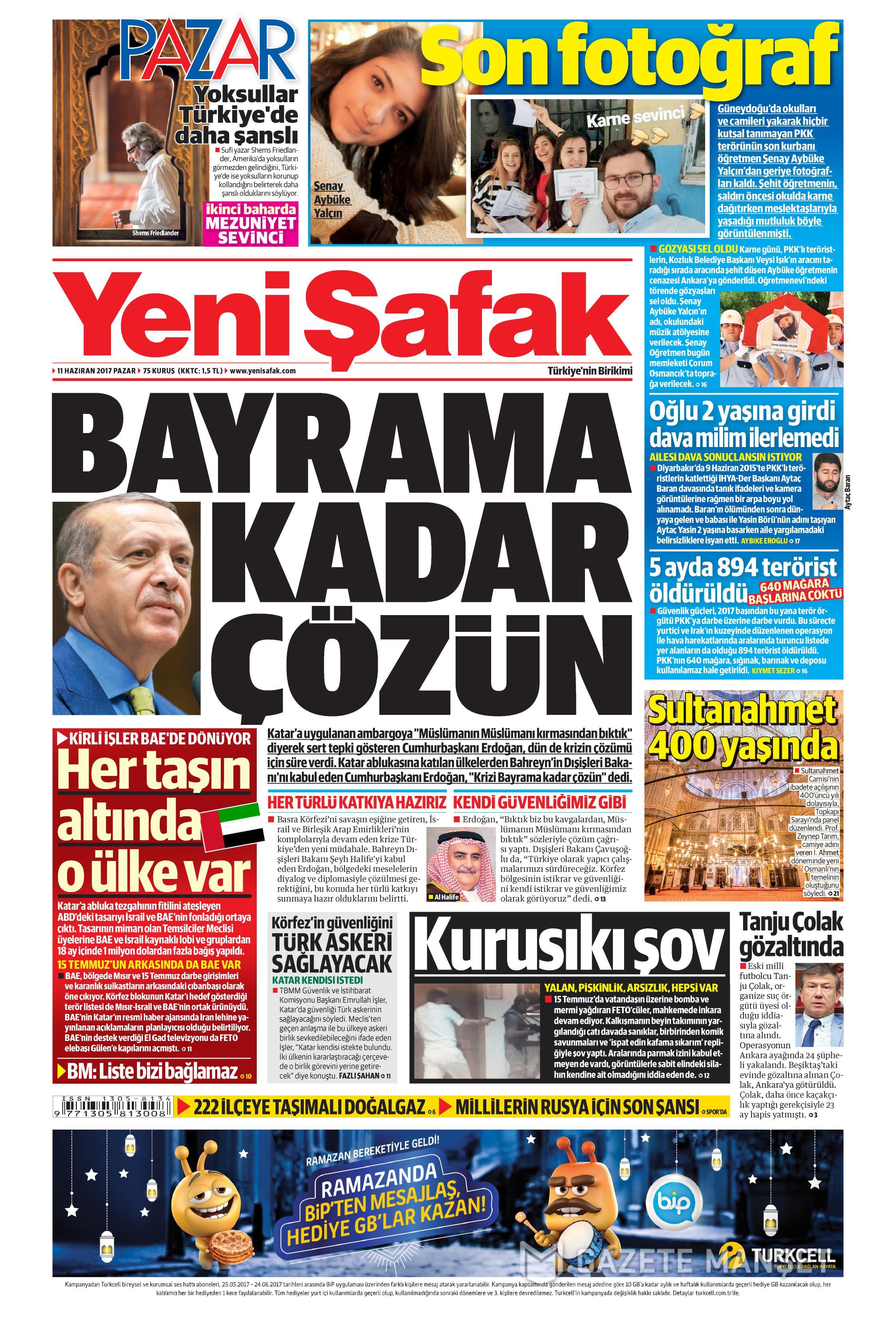 11 Haziran 2017 Pazar gazete manşetleri - 29