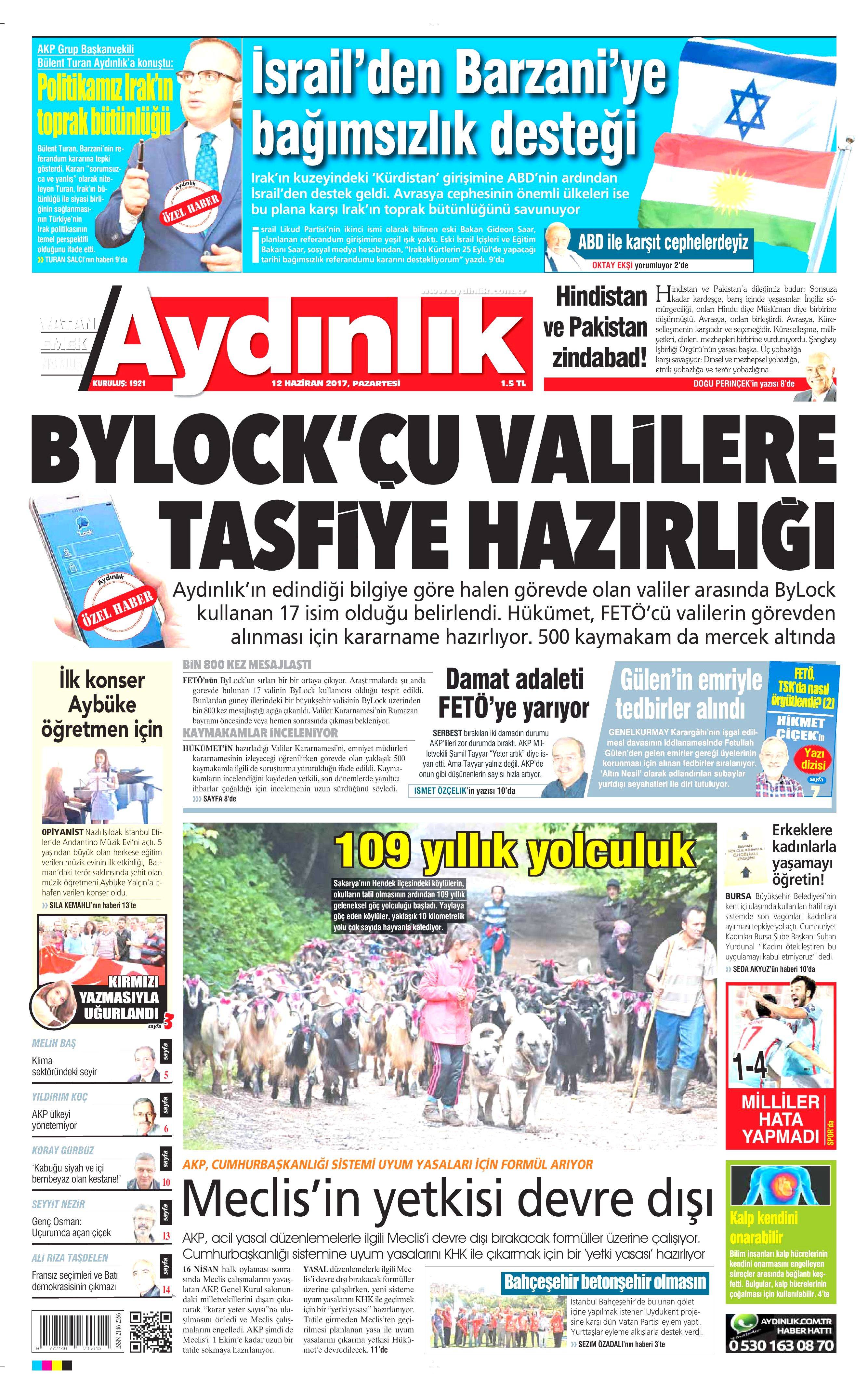 12 Haziran 2017 Pazartesi gazete manşetleri - 3