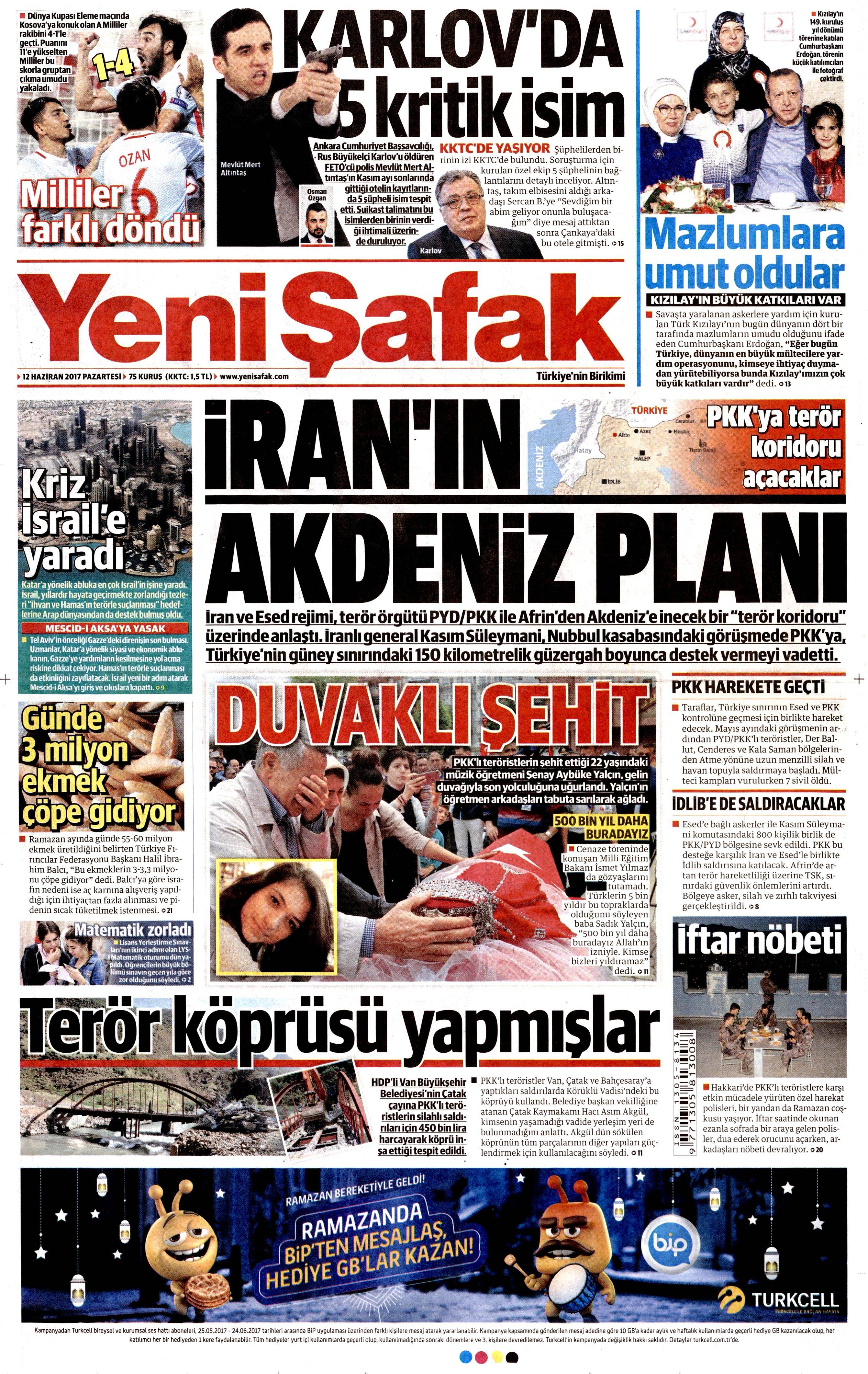 12 Haziran 2017 Pazartesi gazete manşetleri - 29