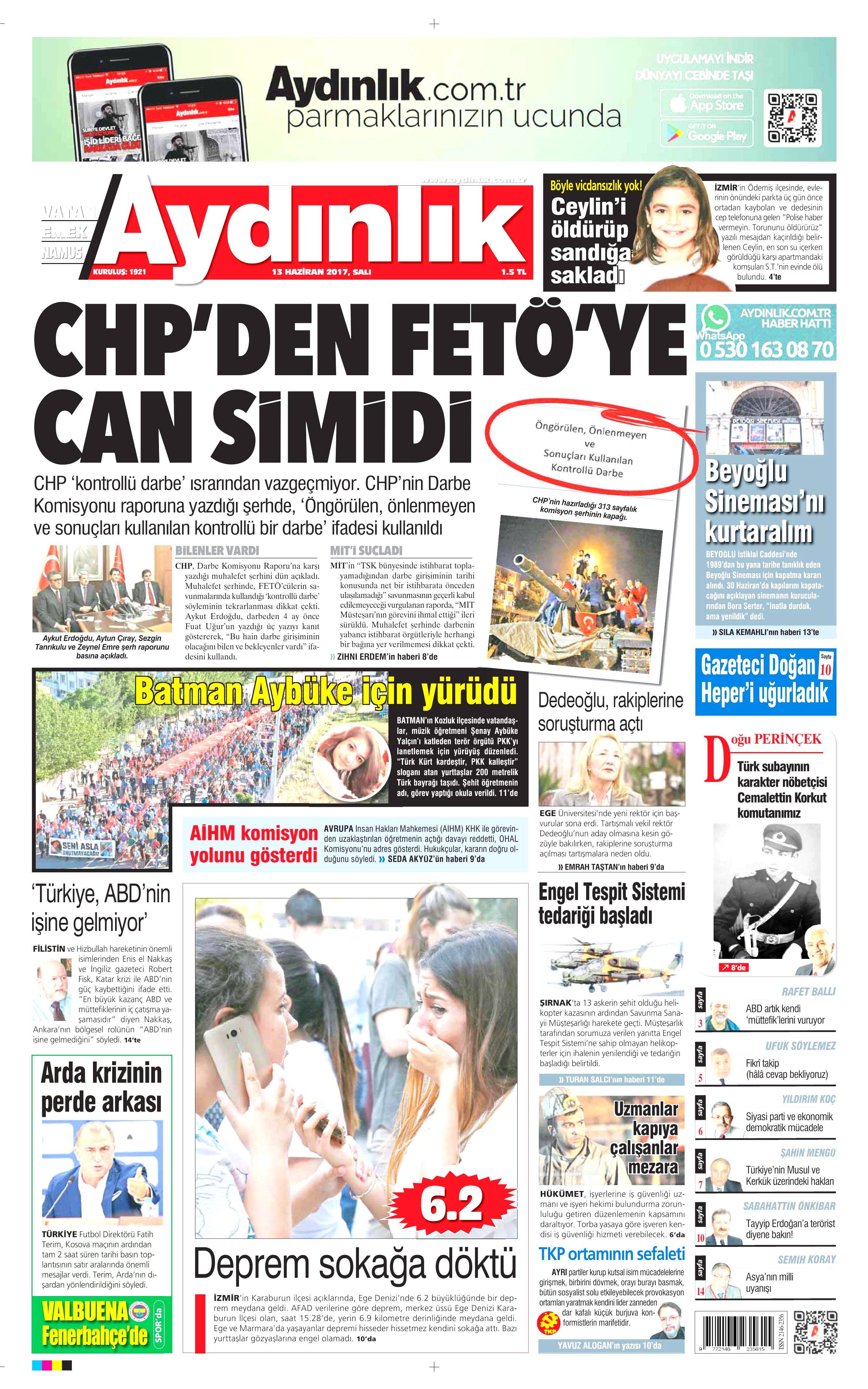 13 Haziran 2017 Salı gazete manşetleri - 3