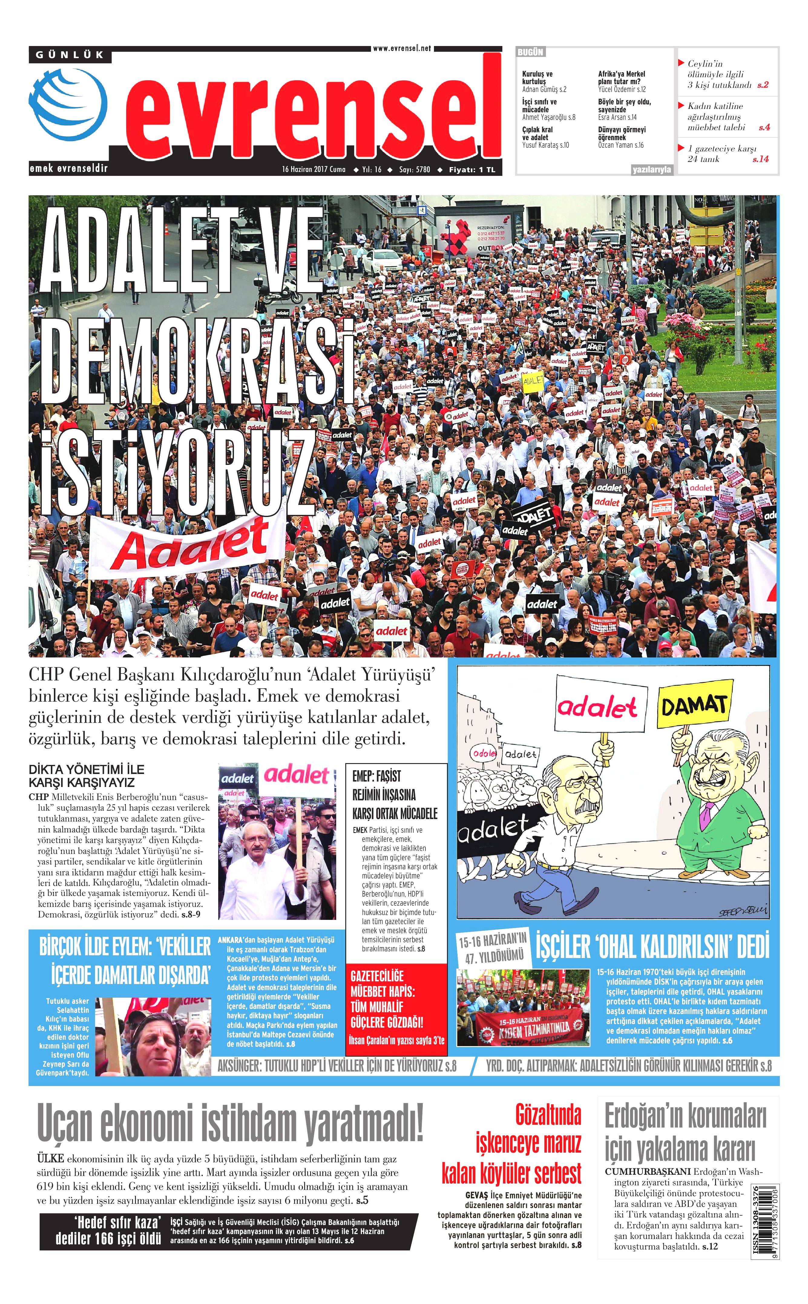 16 Haziran 2017 Cuma gazete manşetleri - 6