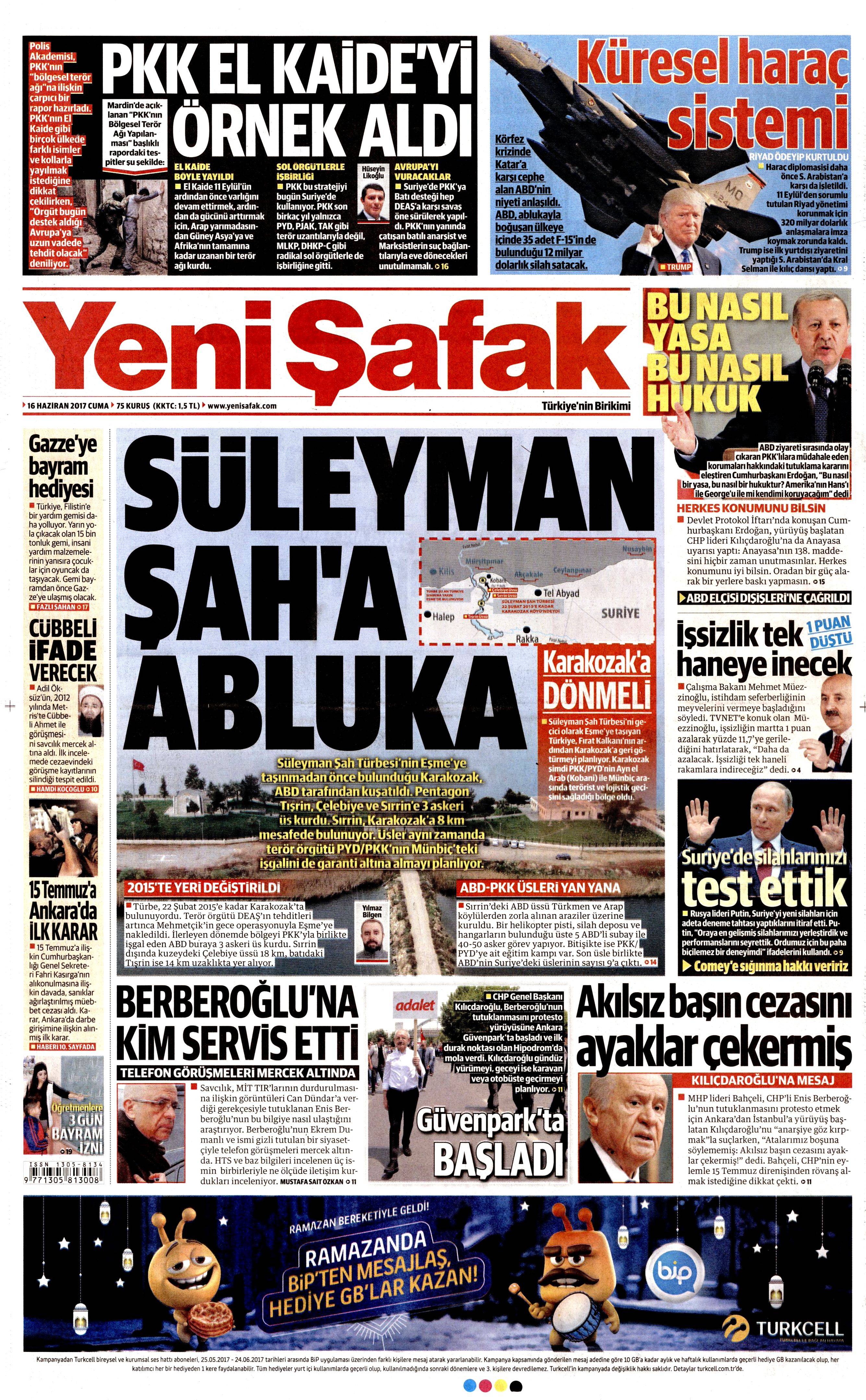 16 Haziran 2017 Cuma gazete manşetleri - 29