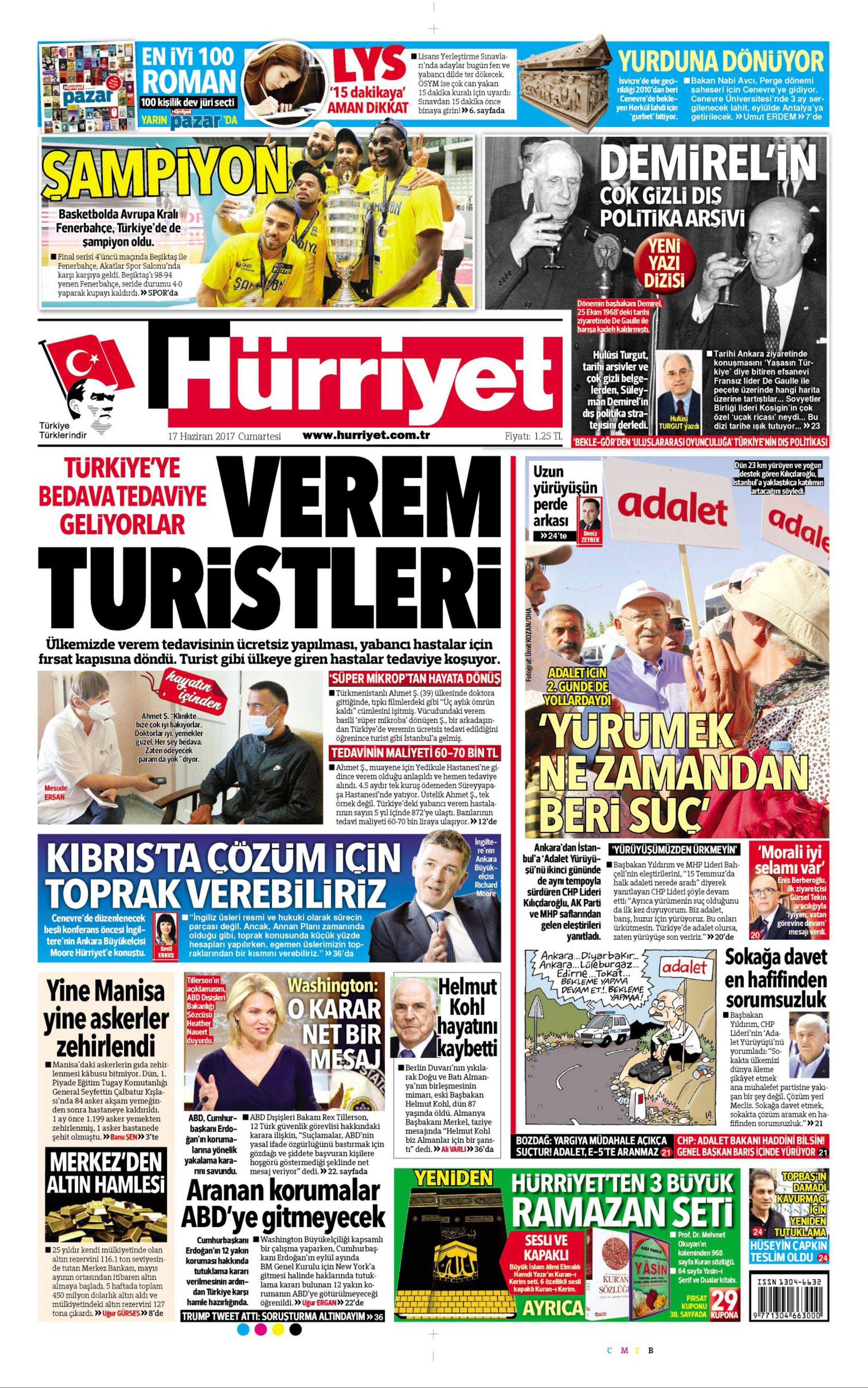 17 Haziran 2017 Cumartesi gazete manşetleri - 10