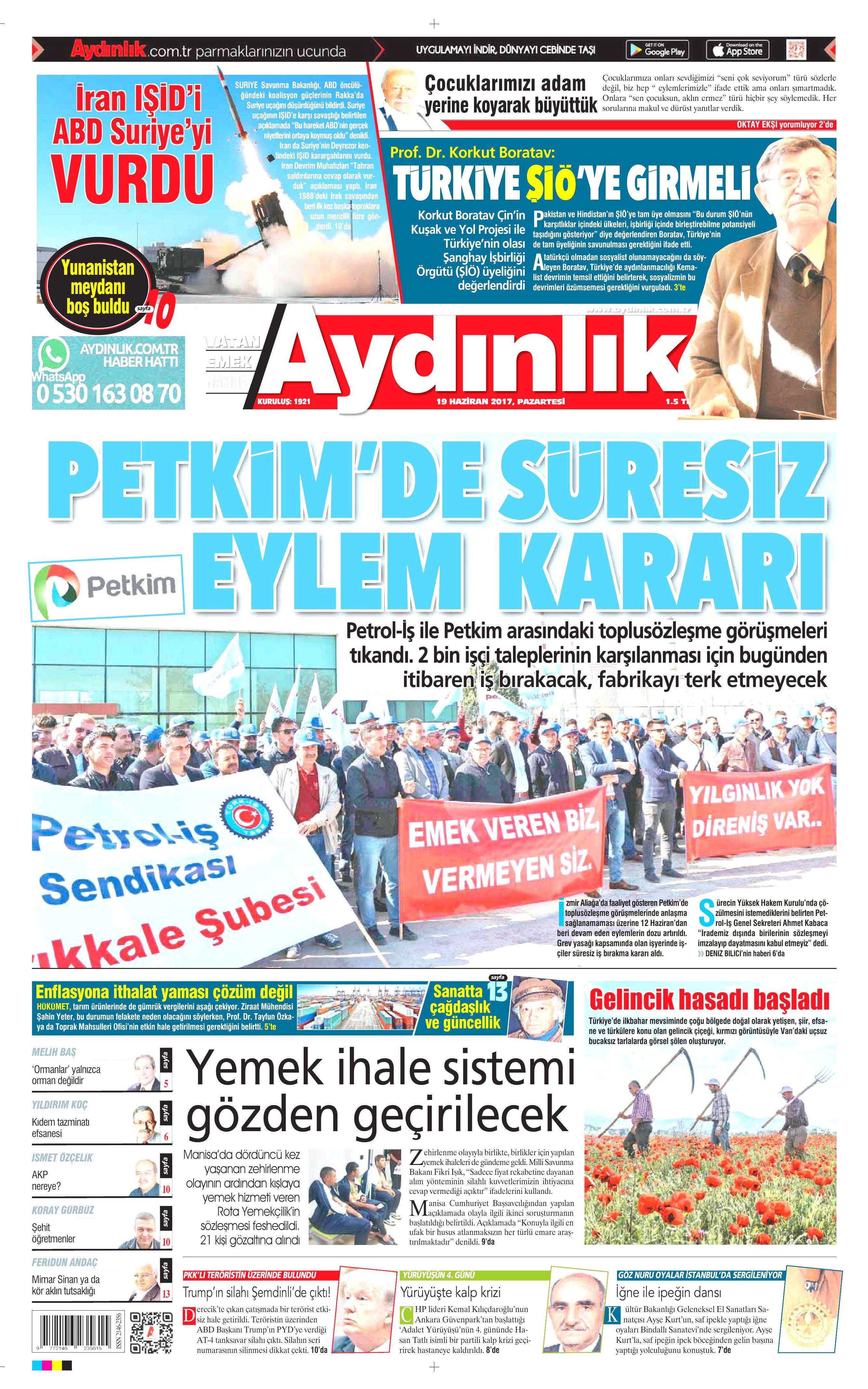 19 Haziran 2017 Pazartesi gazete manşetleri - 3