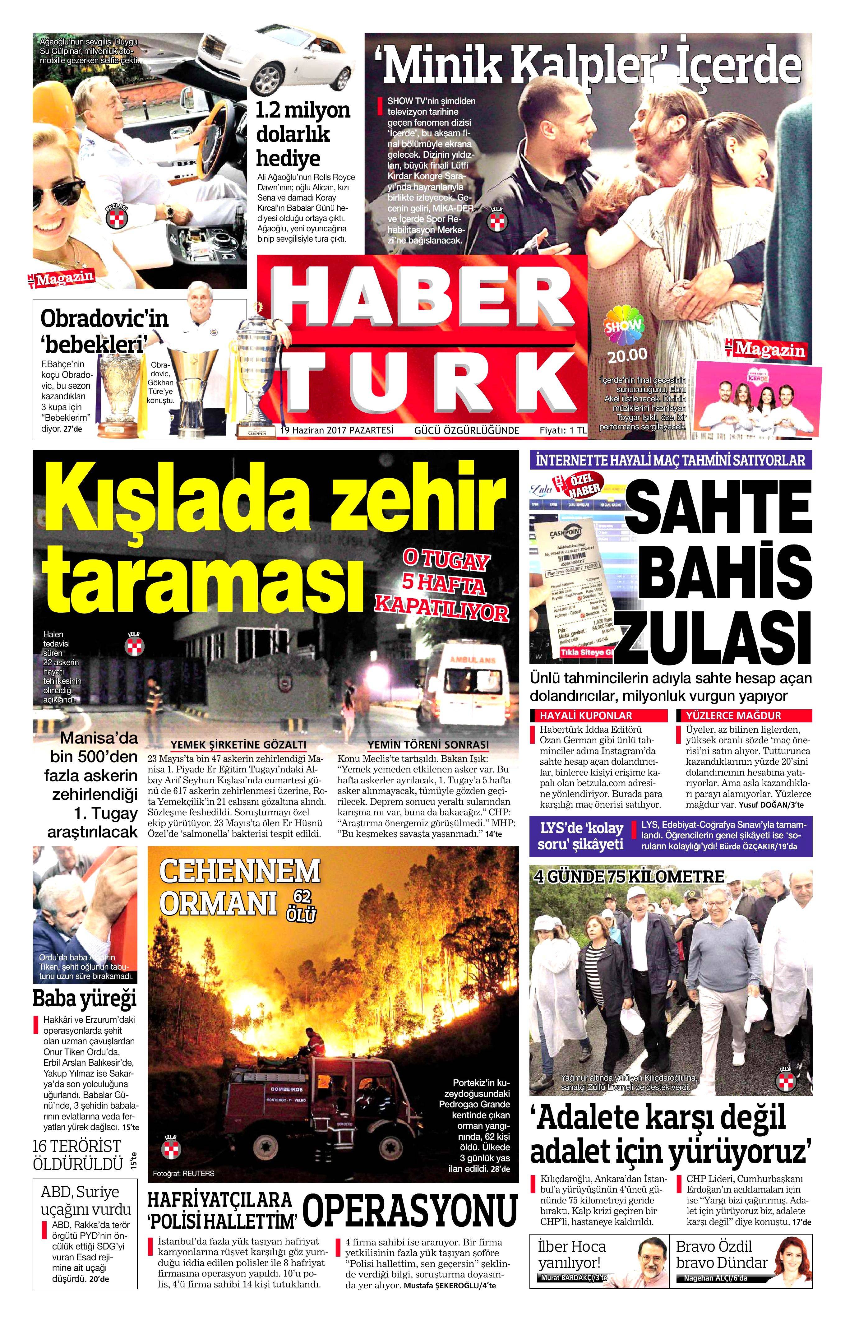 19 Haziran 2017 Pazartesi gazete manşetleri - 9