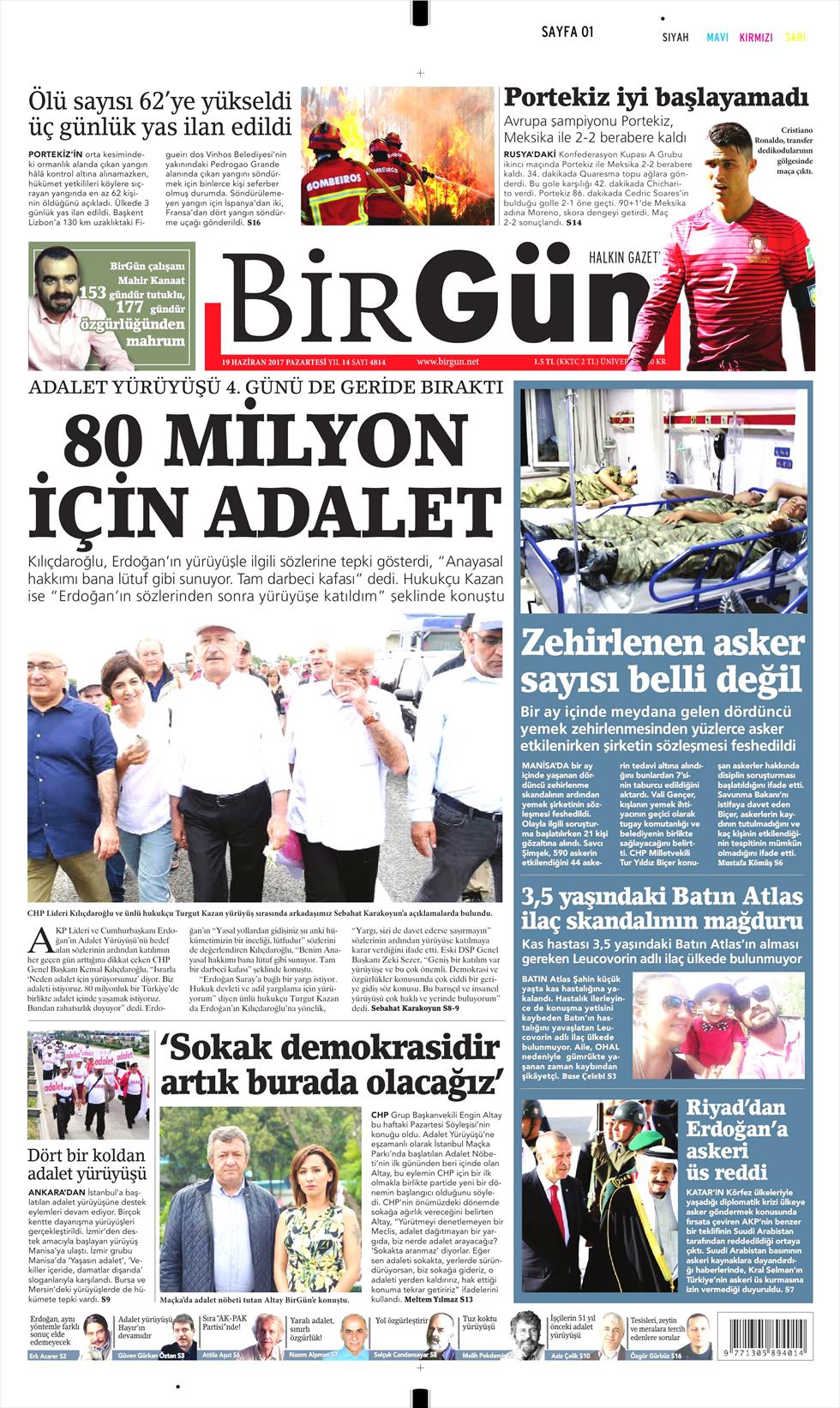 19 Haziran 2017 Pazartesi gazete manşetleri - 4