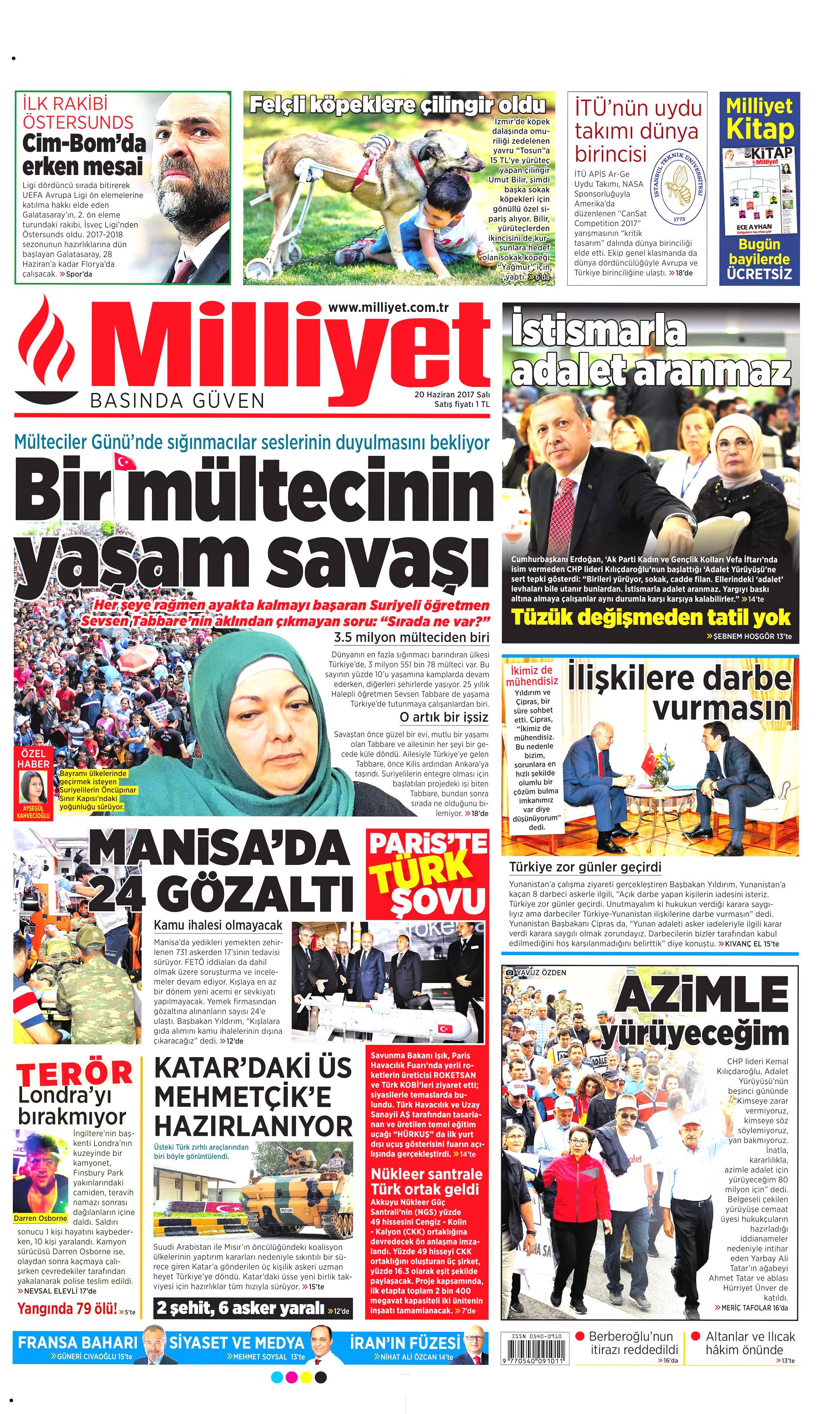 20 Haziran 2017 Salı gazete manşetleri - 15