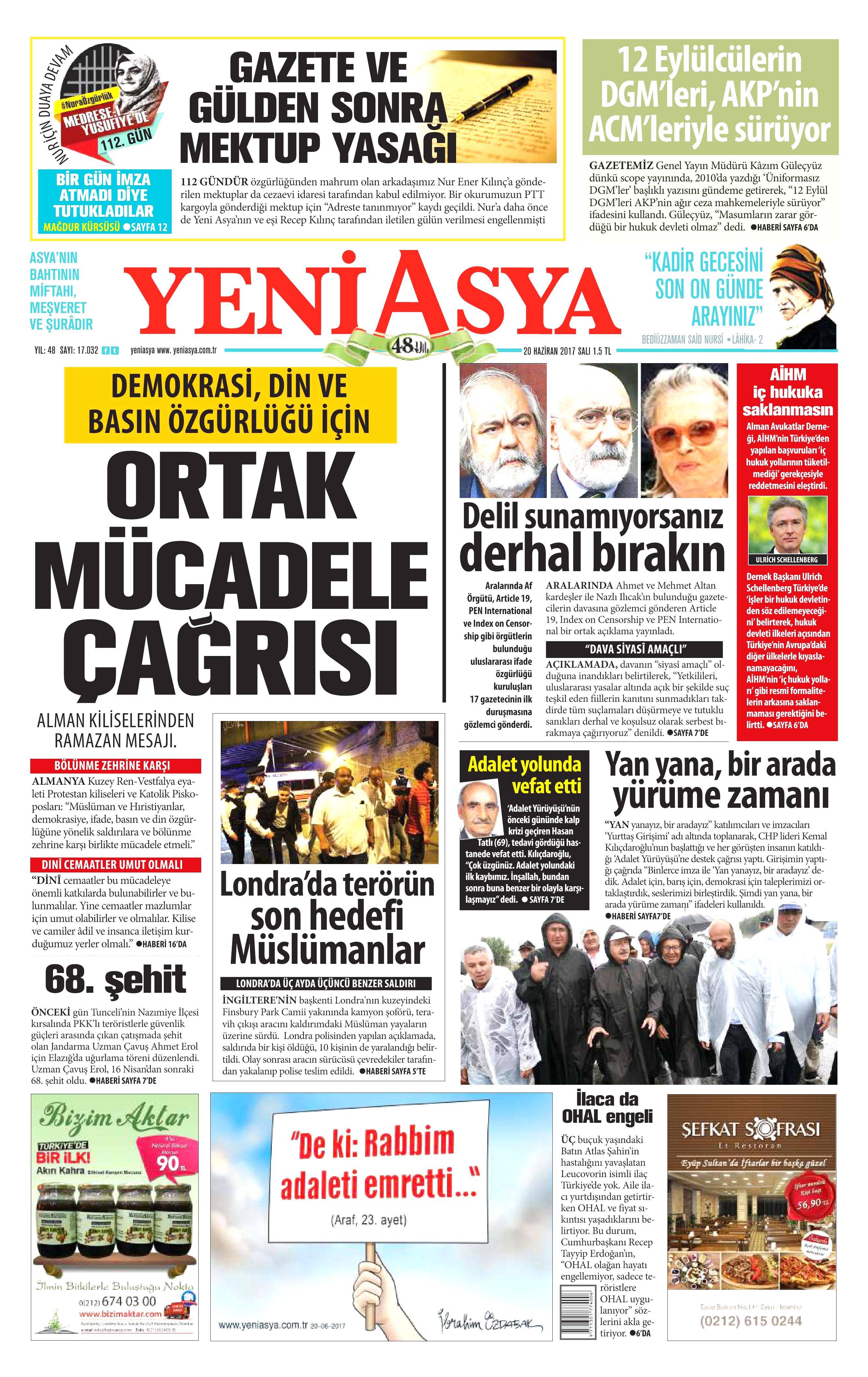 20 Haziran 2017 Salı gazete manşetleri - 24