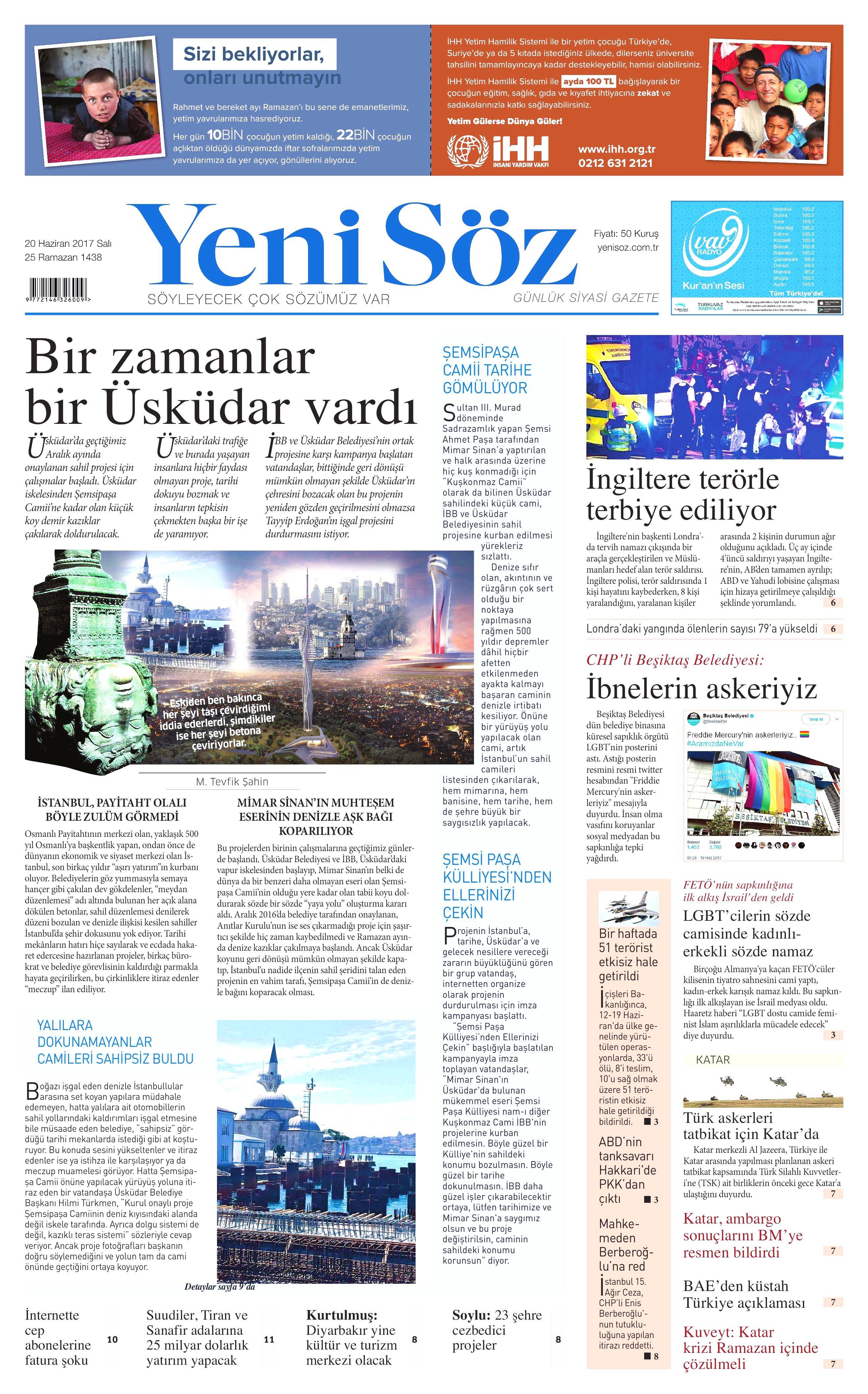 20 Haziran 2017 Salı gazete manşetleri - 28