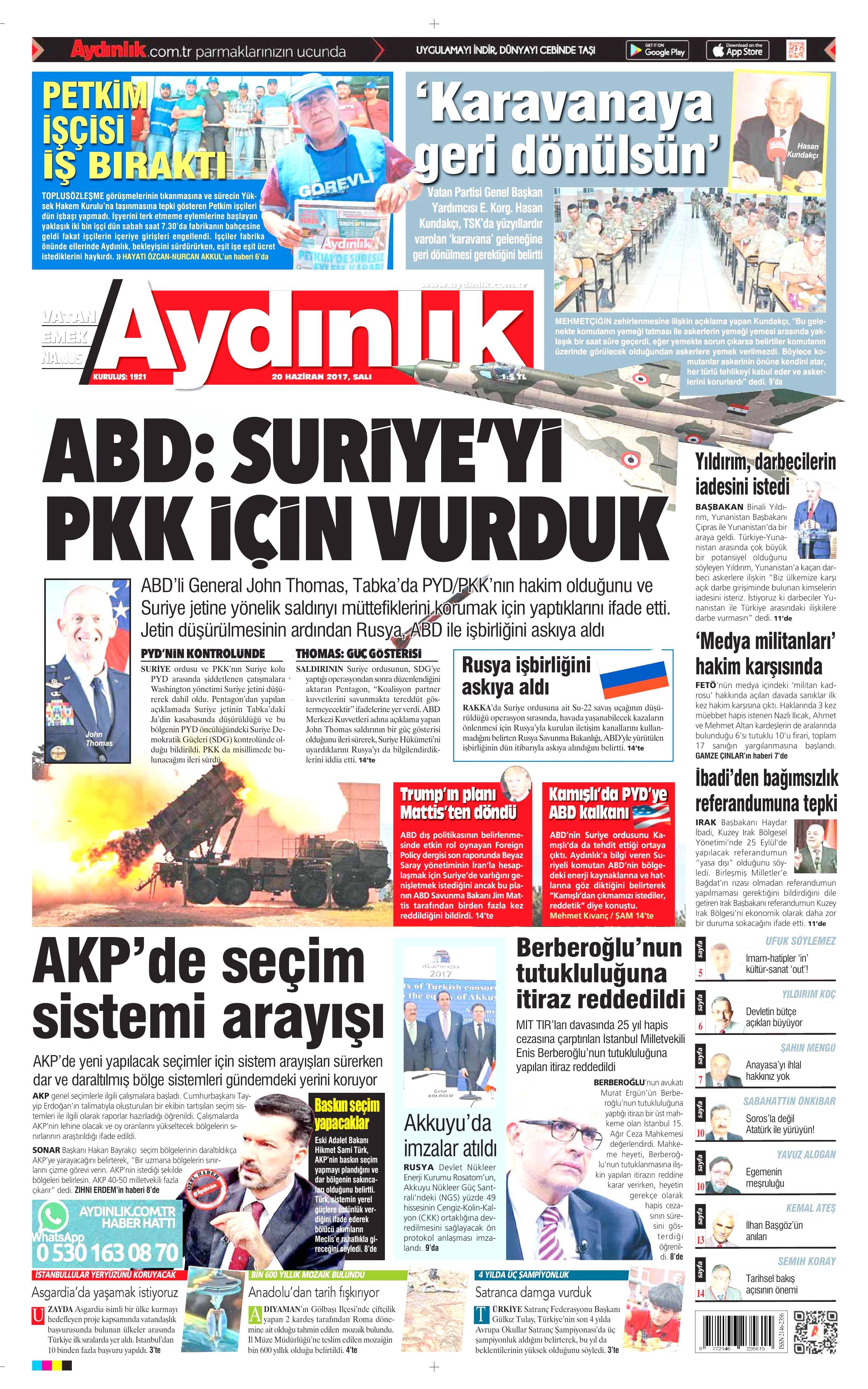 20 Haziran 2017 Salı gazete manşetleri - 3