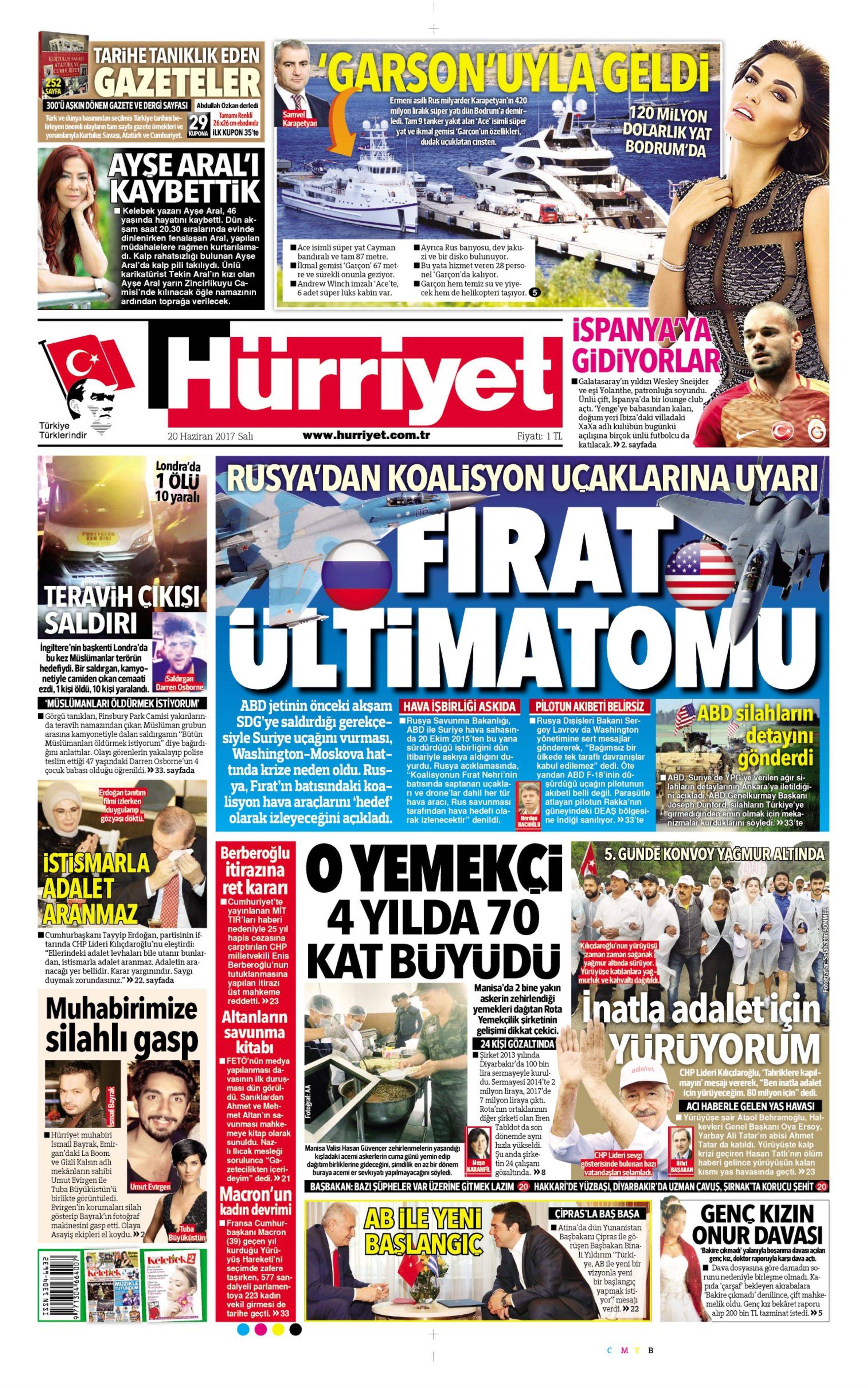 20 Haziran 2017 Salı gazete manşetleri - 10