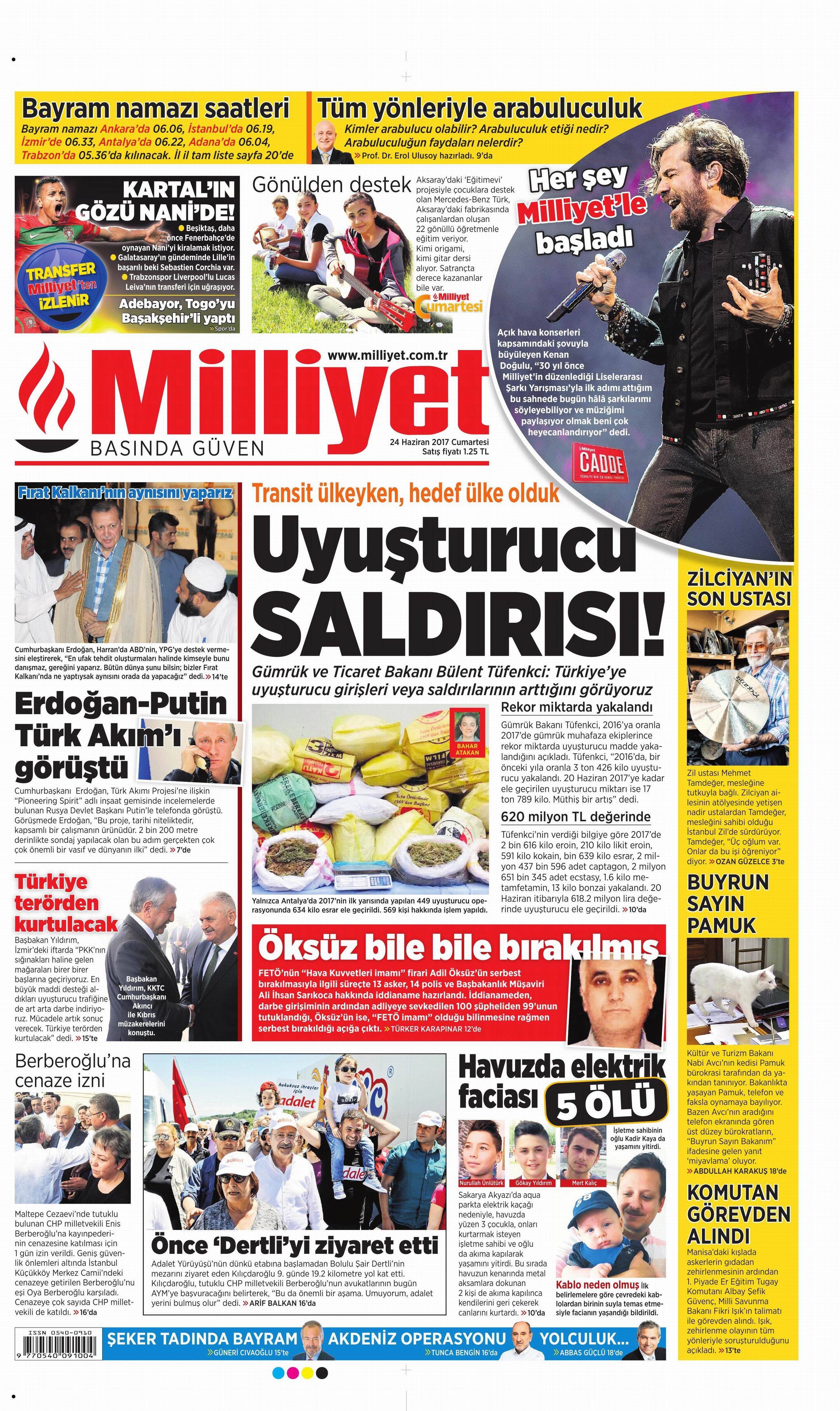 24 Haziran 2017 Cumartesi gazete manşetleri - 15