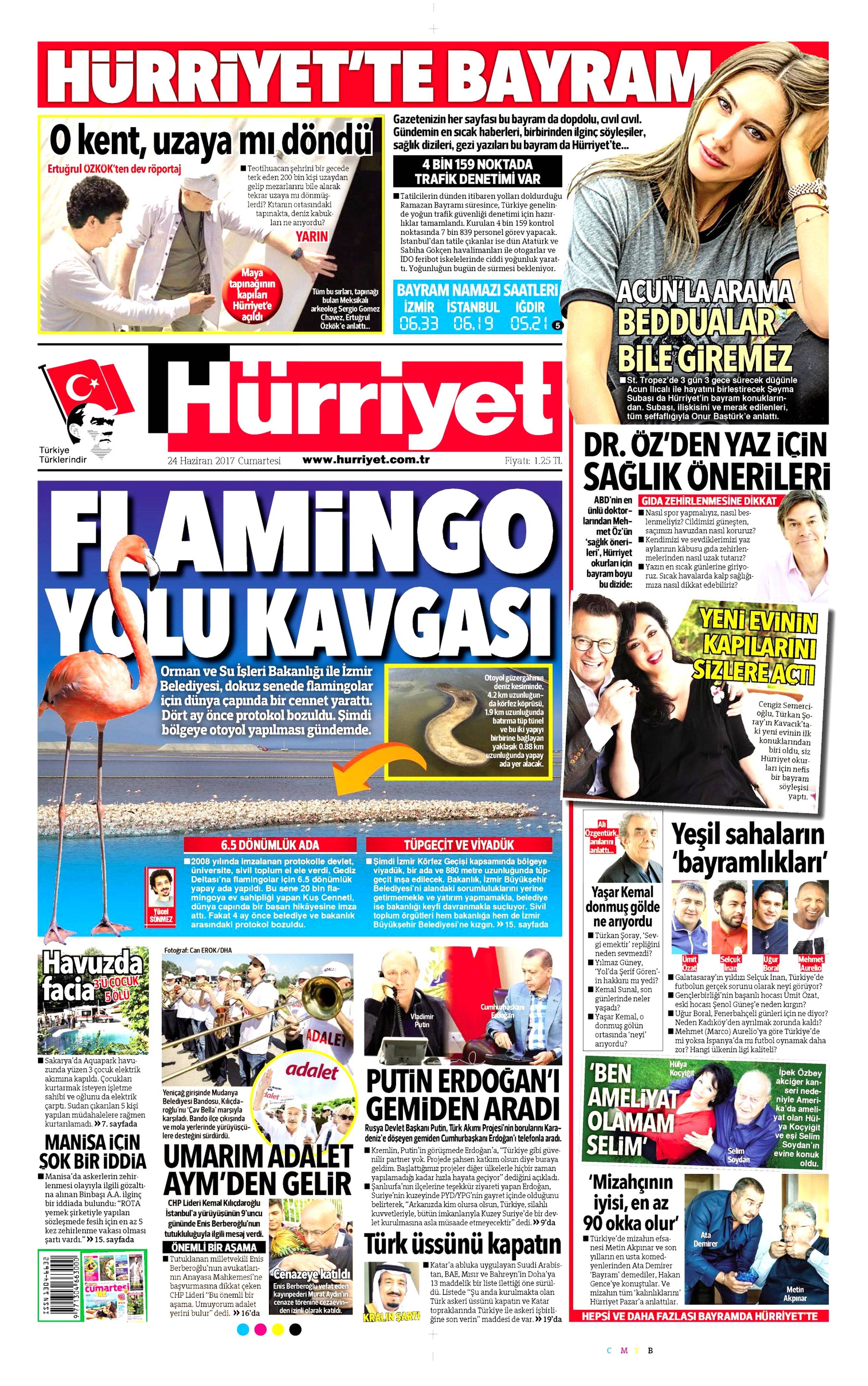 24 Haziran 2017 Cumartesi gazete manşetleri - 10