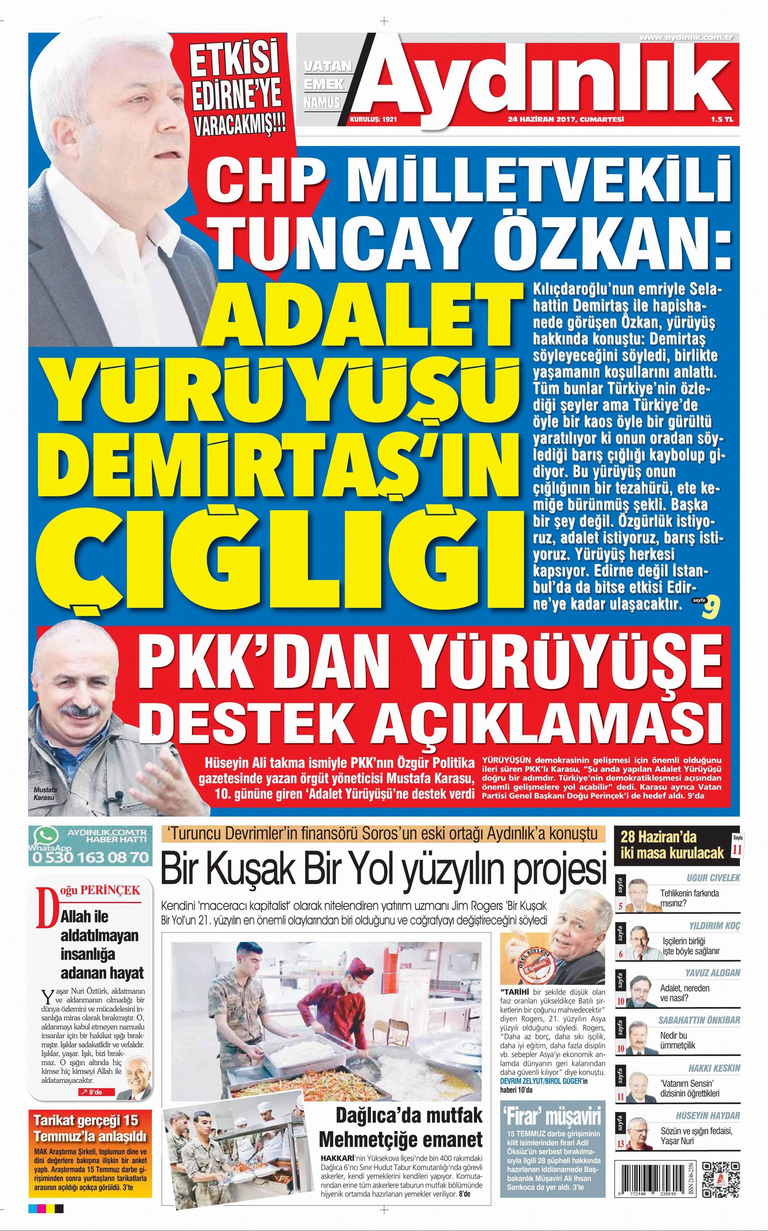 24 Haziran 2017 Cumartesi gazete manşetleri - 3