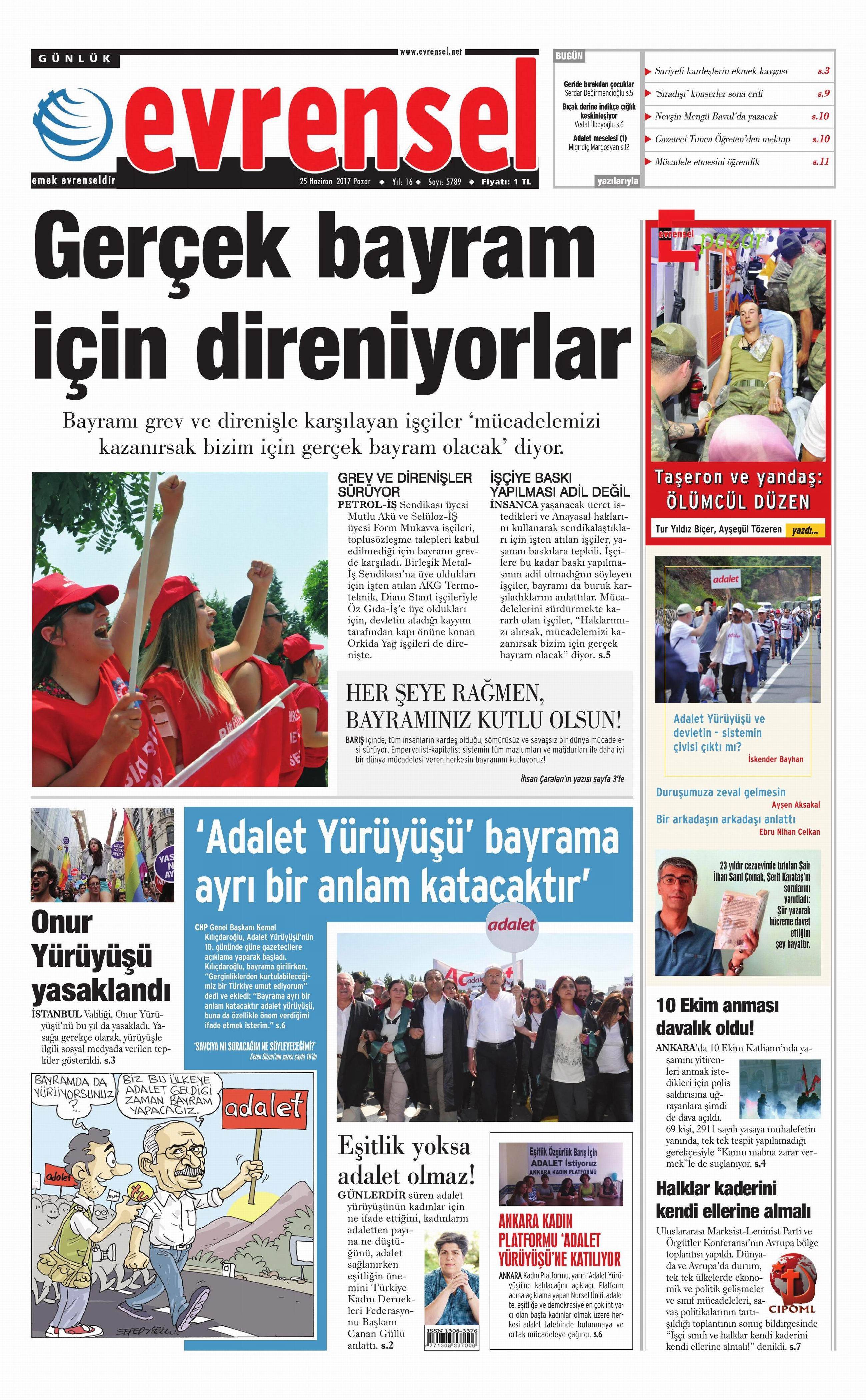 25 Haziran 2017 Pazar gazete manşetleri - 7