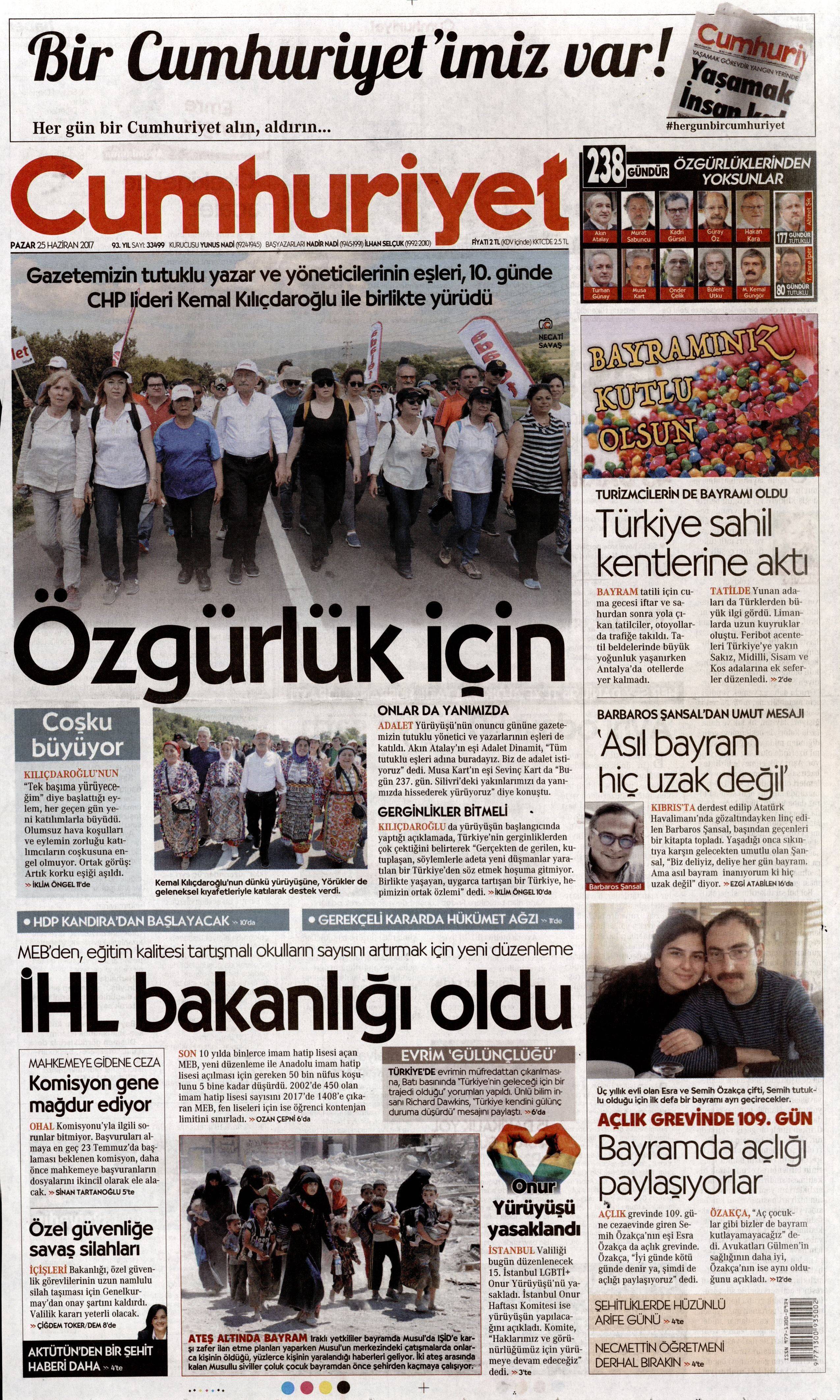 25 Haziran 2017 Pazar gazete manşetleri - 5