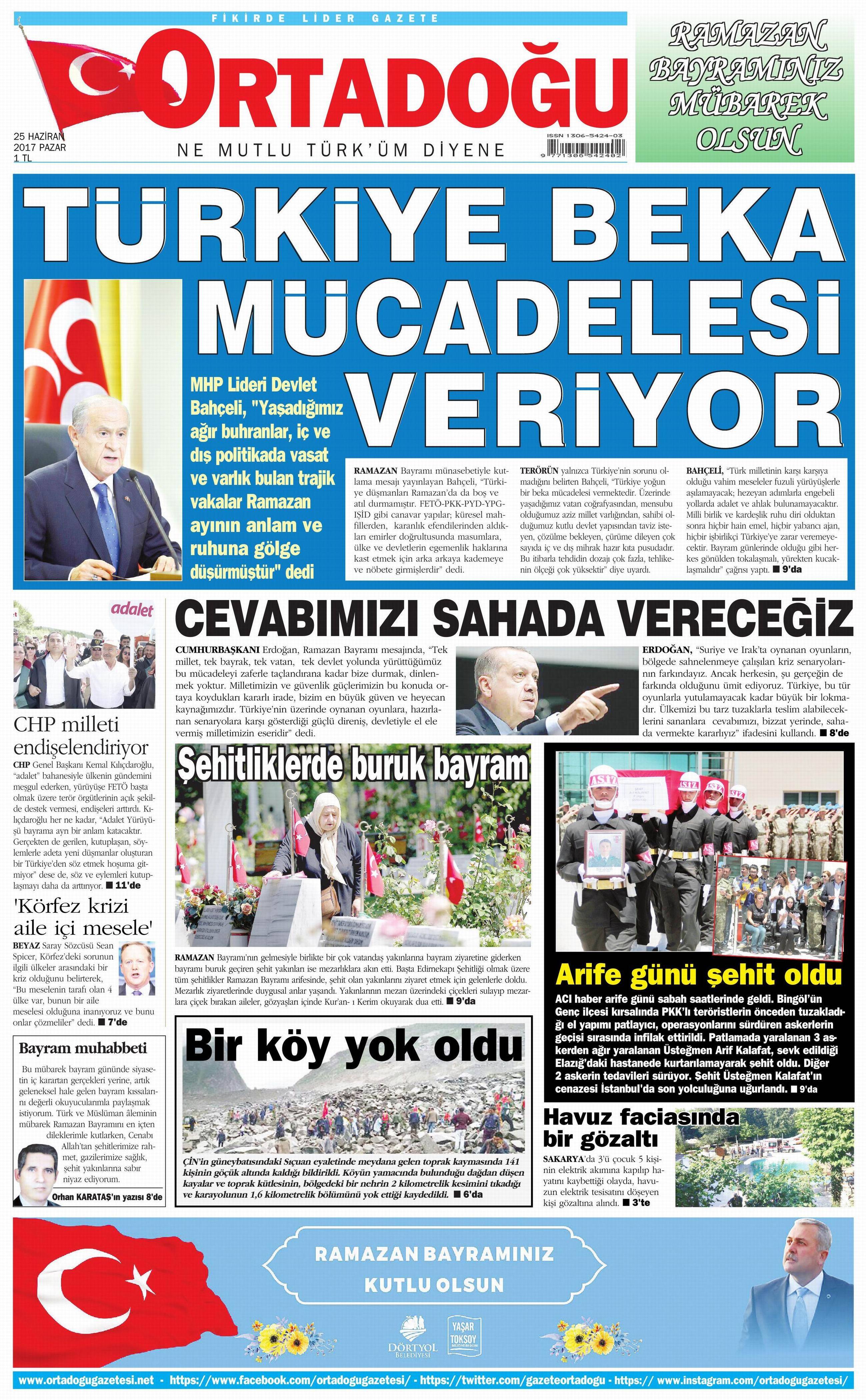 25 Haziran 2017 Pazar gazete manşetleri - 15