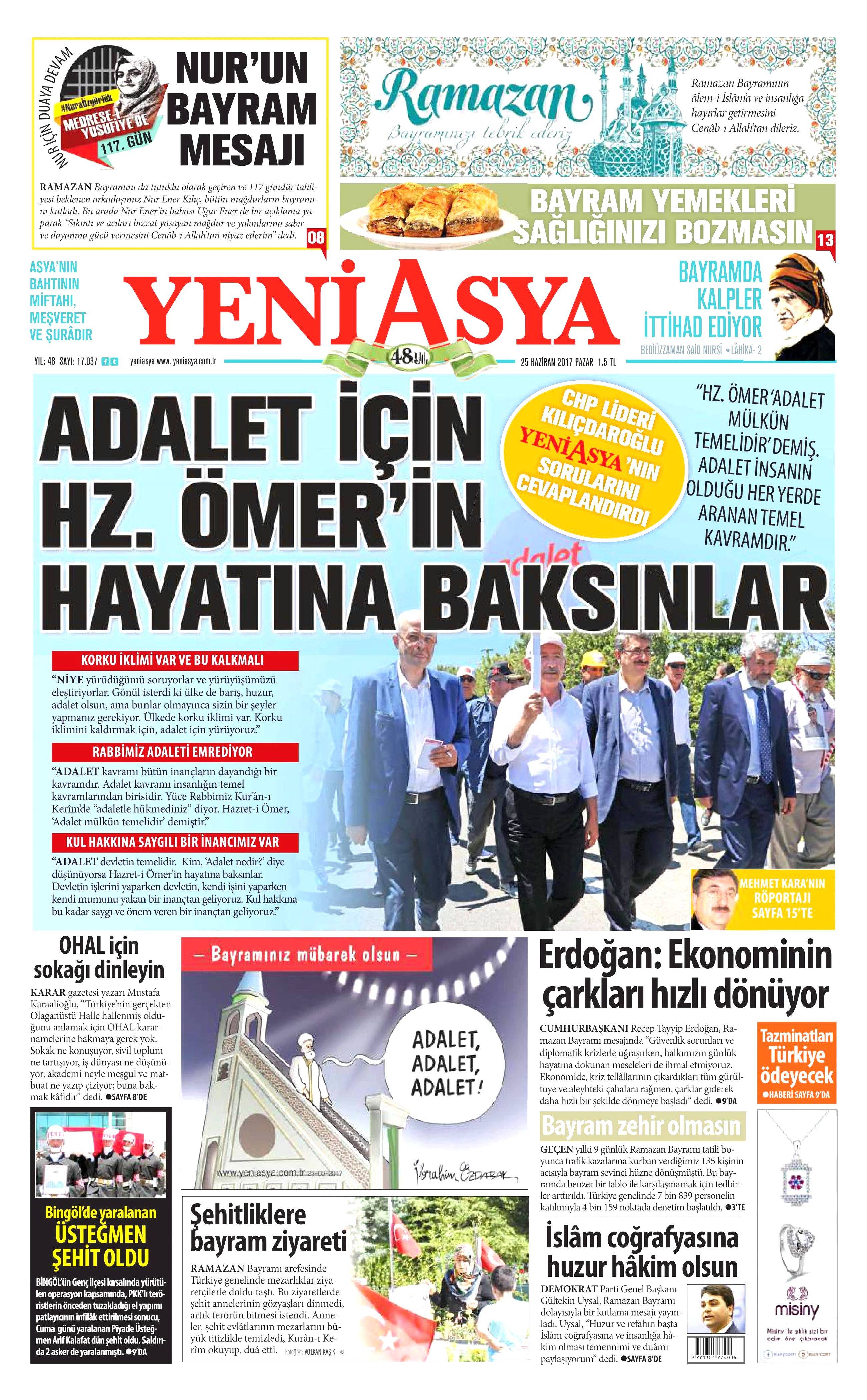 25 Haziran 2017 Pazar gazete manşetleri - 23