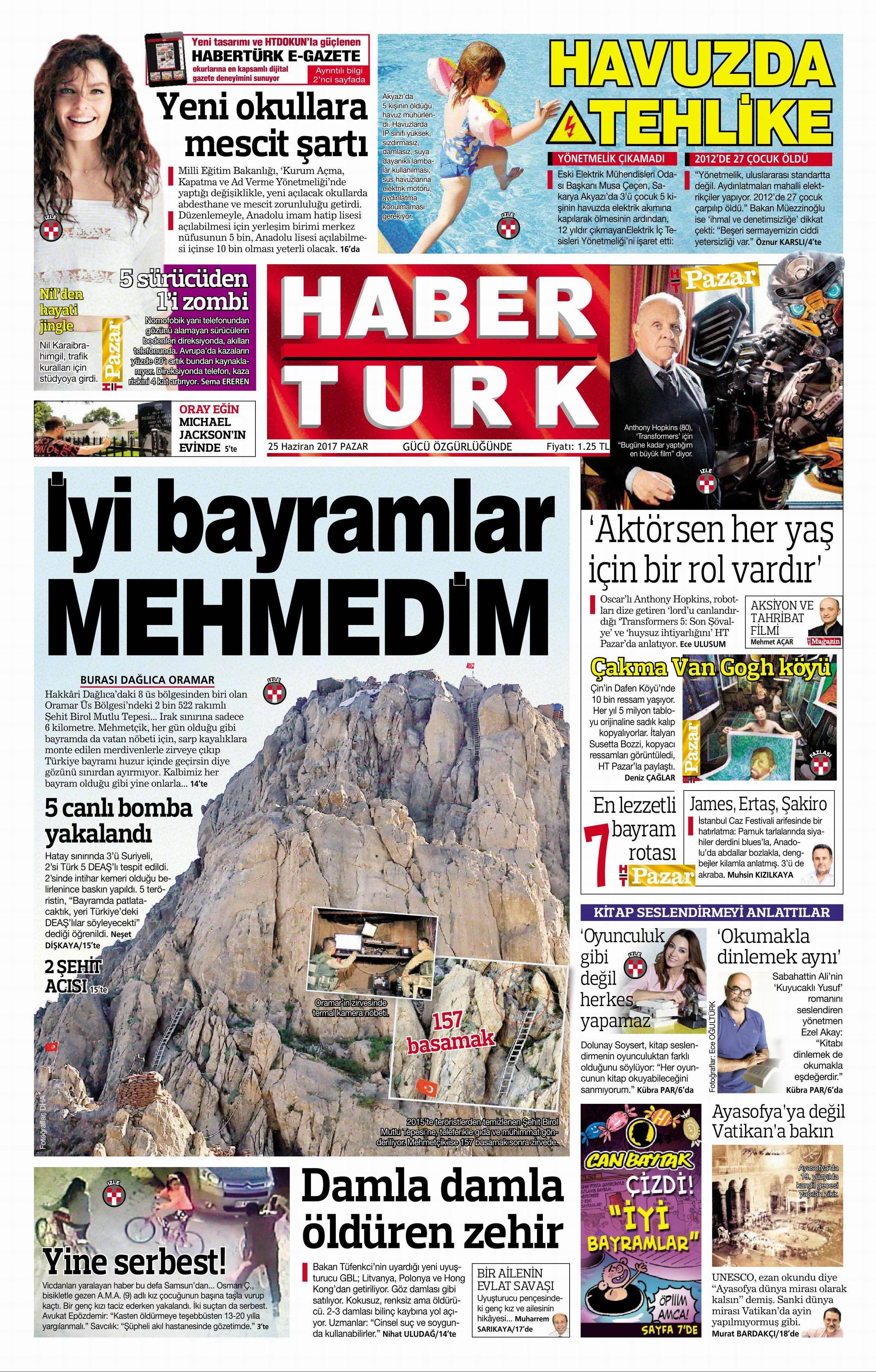 25 Haziran 2017 Pazar gazete manşetleri - 9