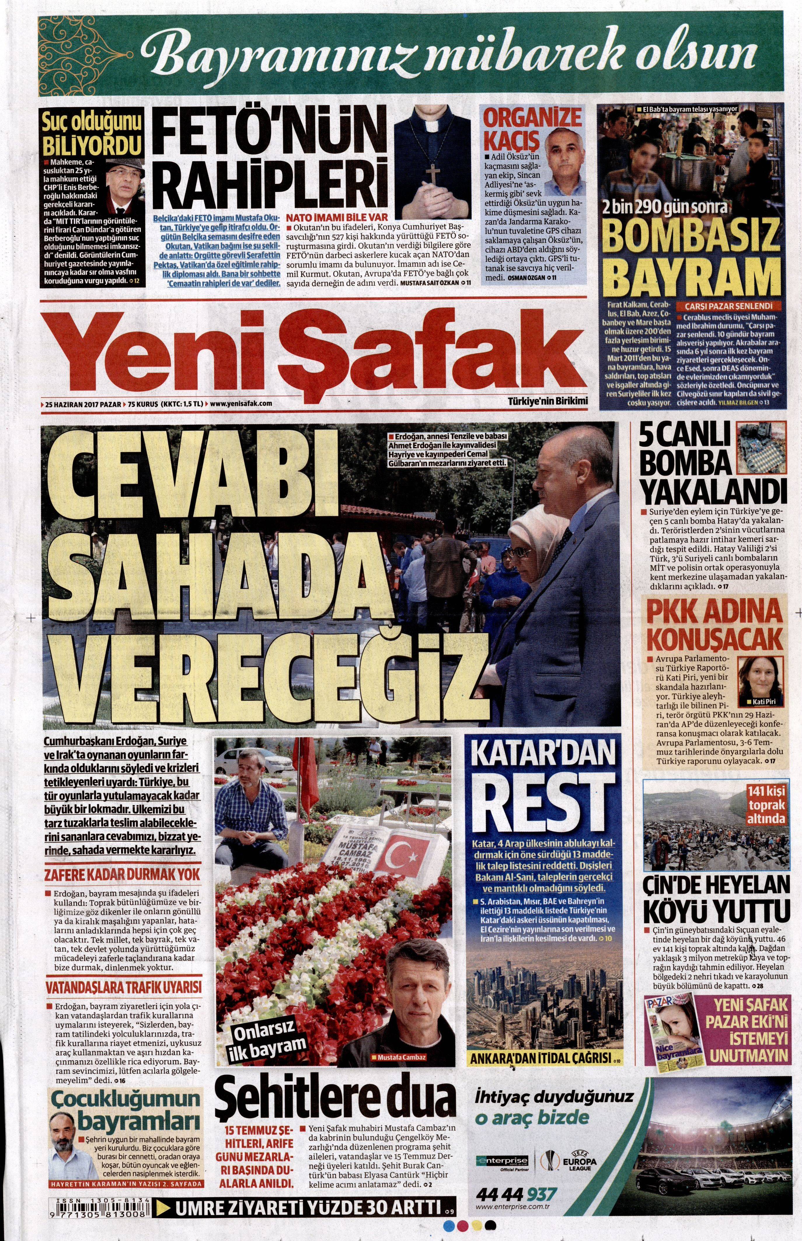 25 Haziran 2017 Pazar gazete manşetleri - 27